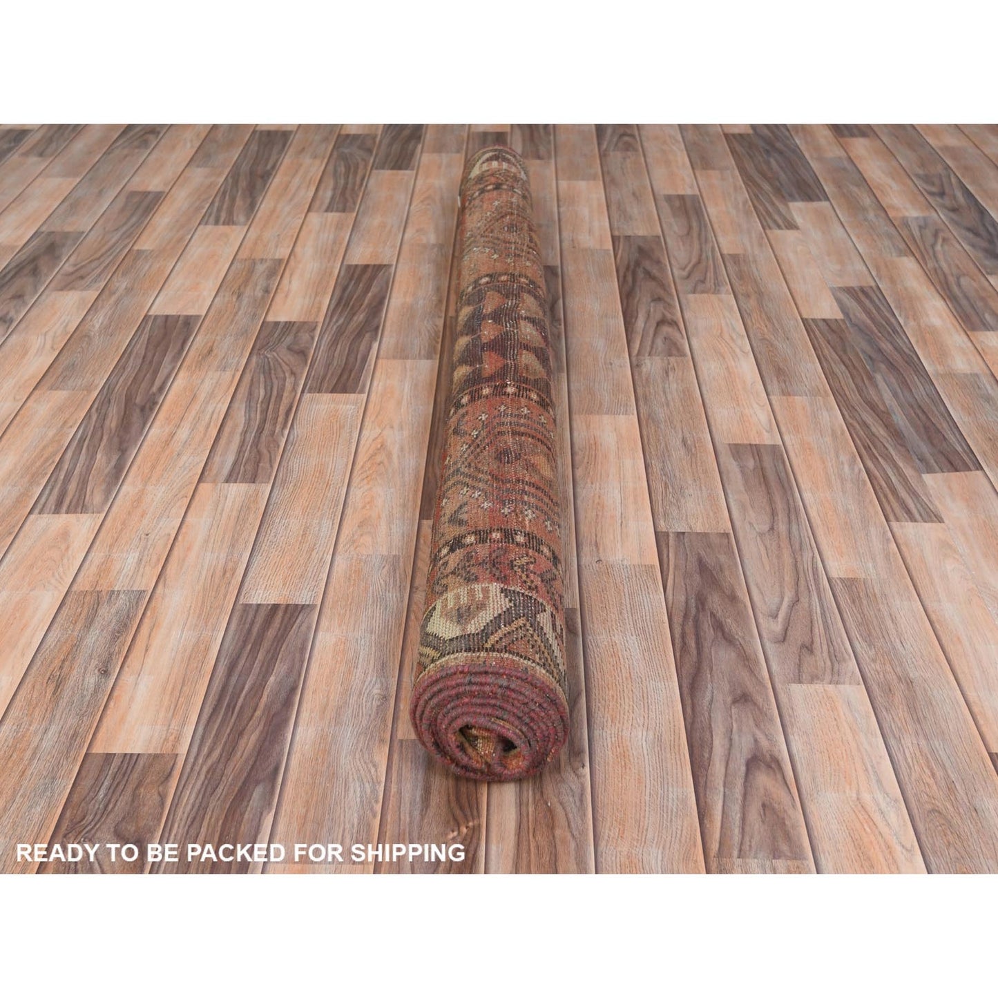 4'9"X7'4" Brown Hand Knotted Vintage Farsian Baktiarjoon Worn Wool Rug