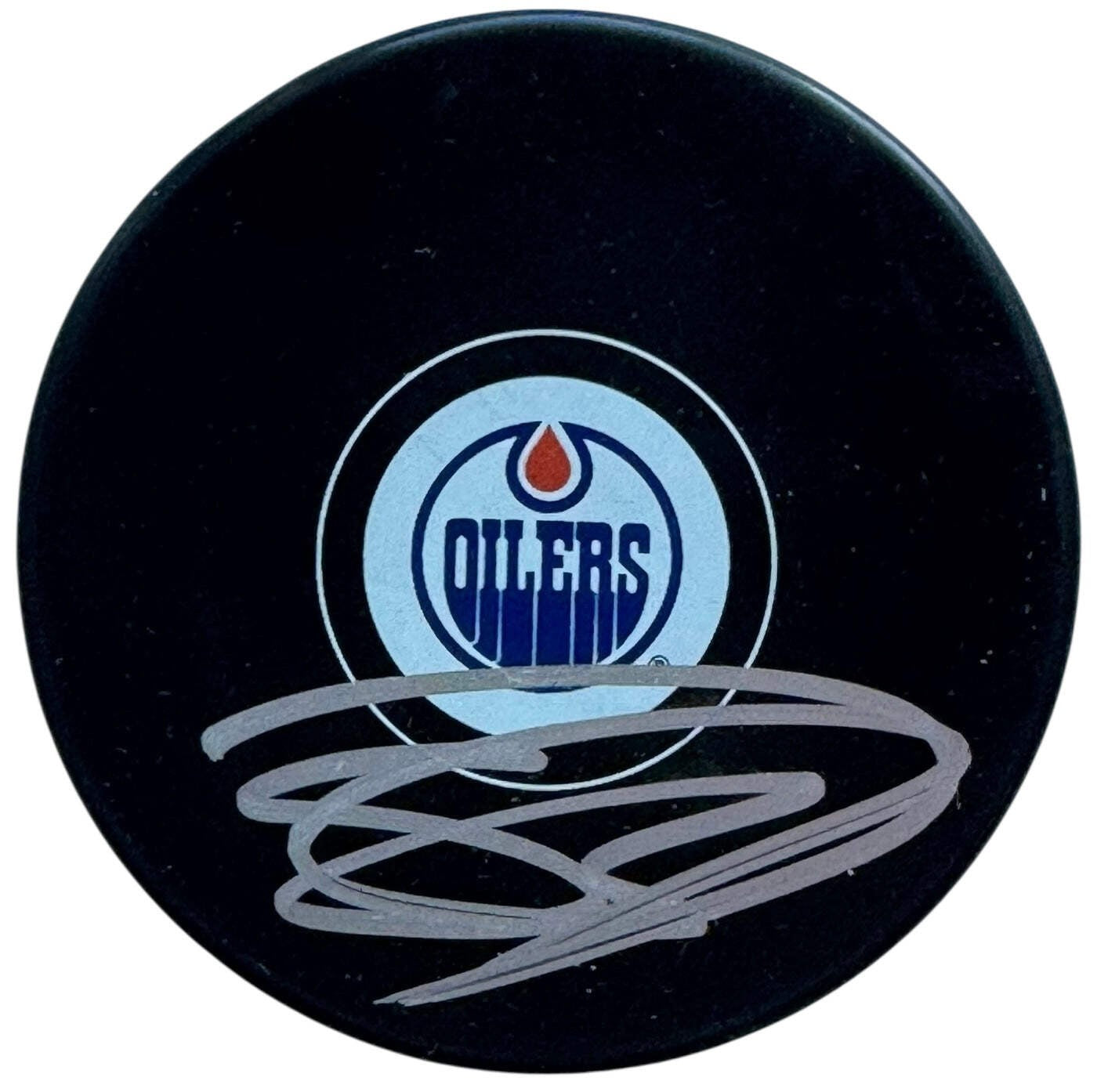 Stuart Skinner Autographed Edmonton Oilers Logo Puck (Beckett)