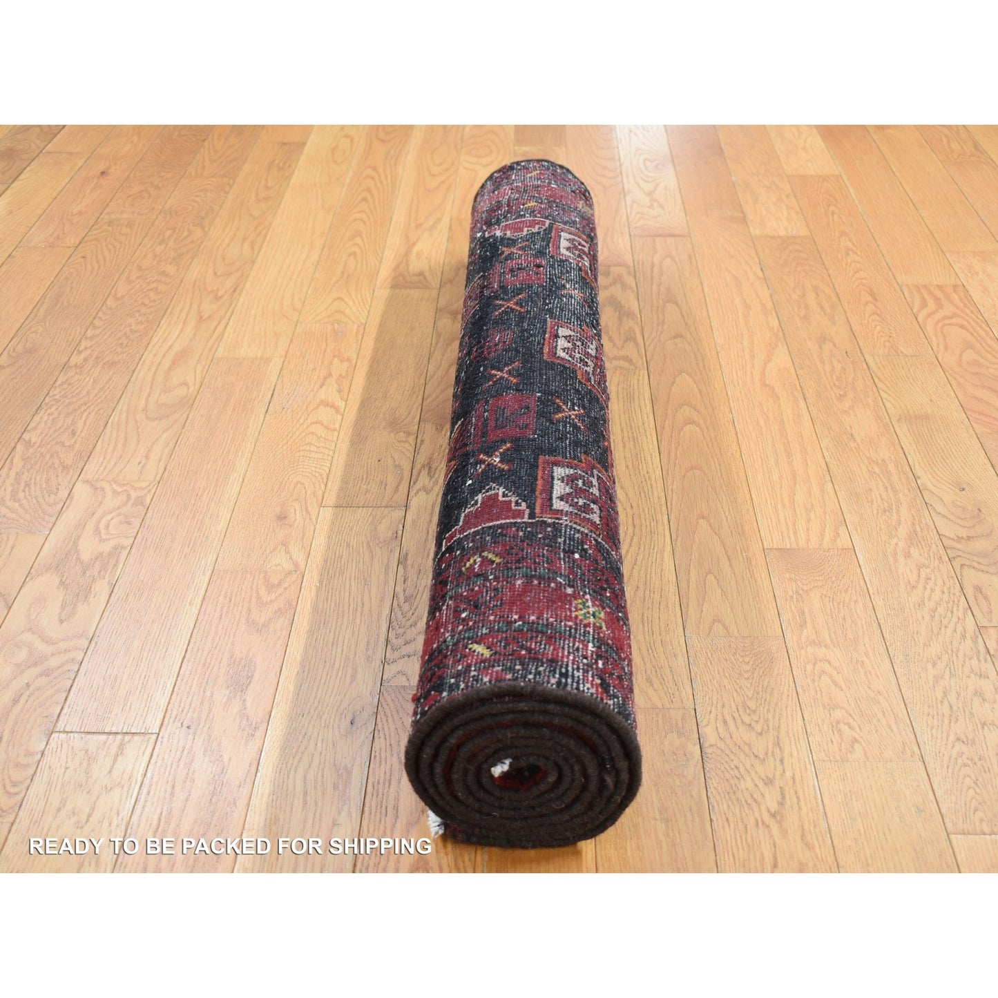 3'7"X6'5" Brown Vintage Zoroastrian Balooch Pure Wool Hand Knotted Rug