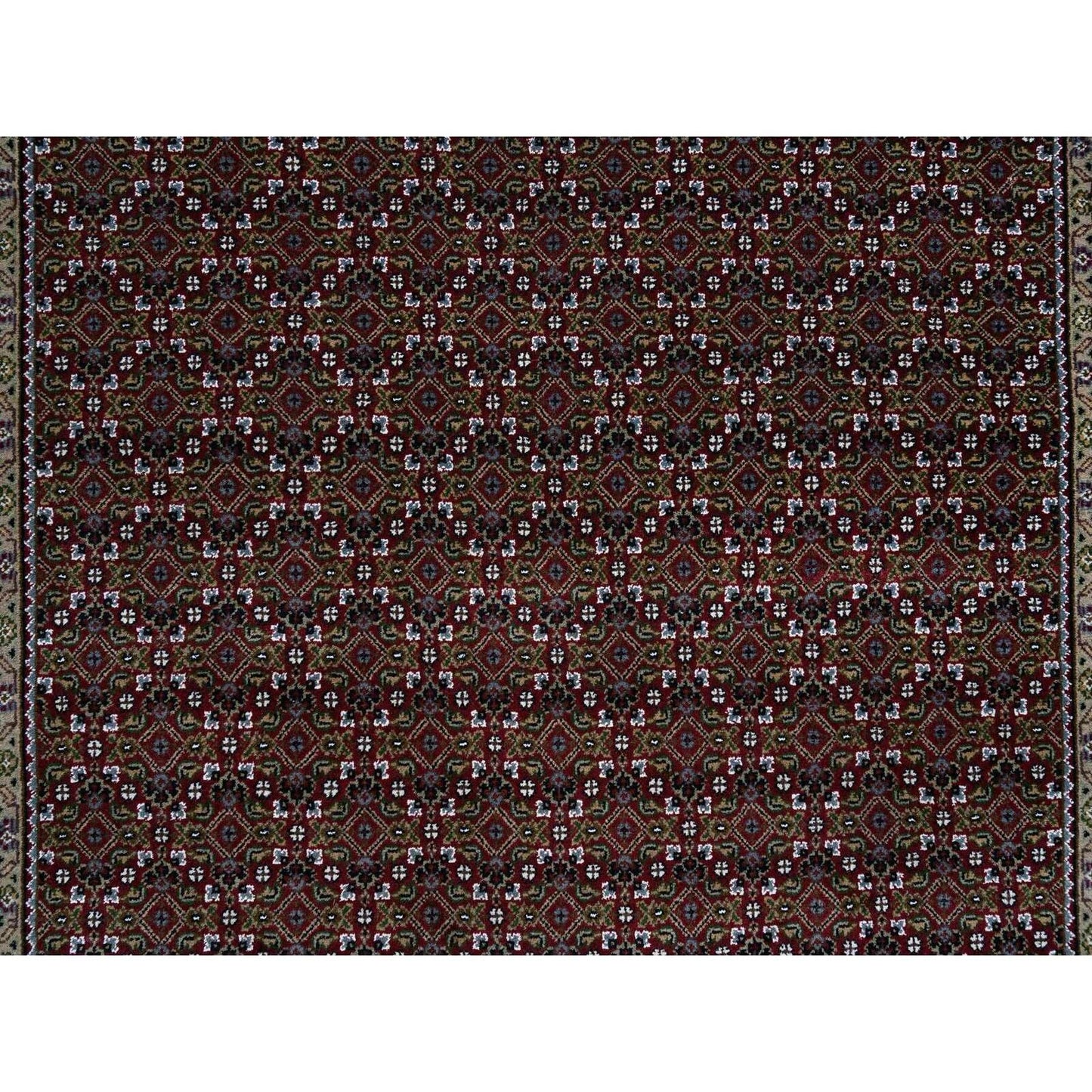 5'9"X8'9" Red Herrita Hand Knotted 175 Kpsi Wool And Silk Oriental Rug