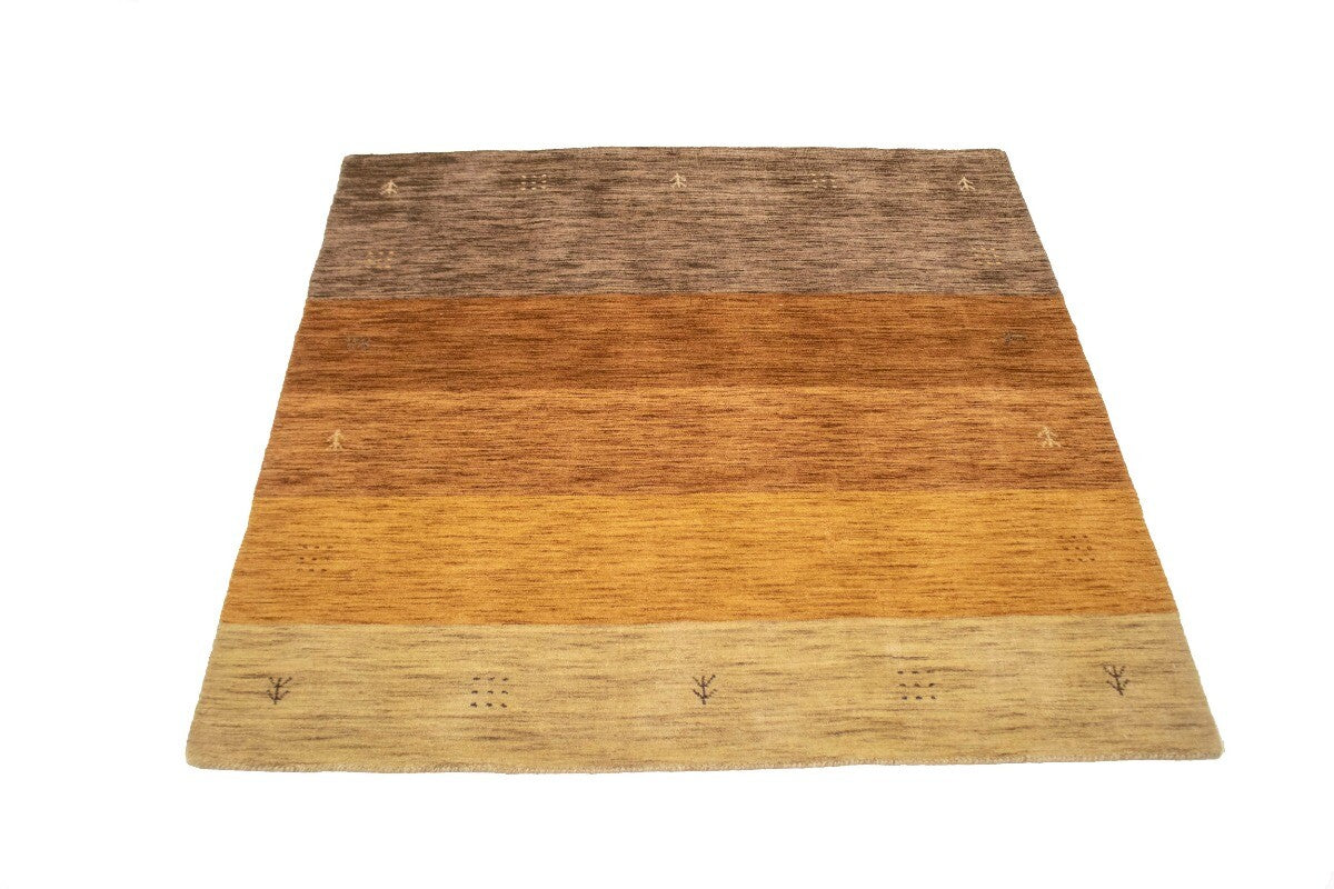 5X5 Ft Square Multicolor Striped Wool Rug