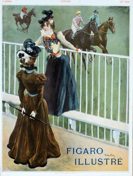 Original Vintage Poster At The Tracks By Wostry For Figaro Illustre 1898