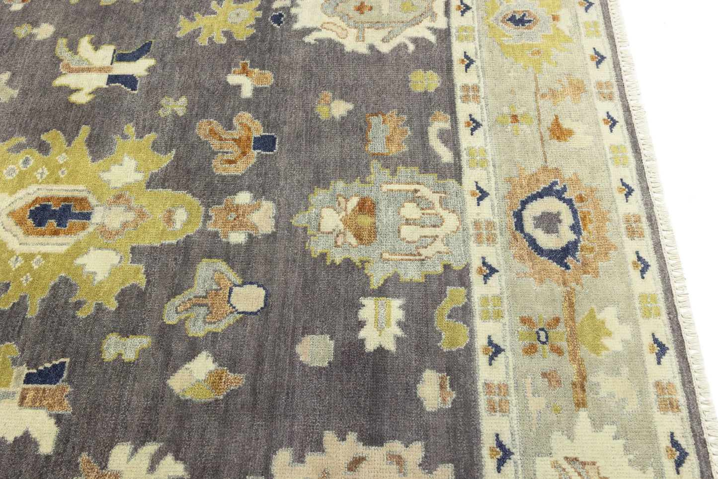 Handmade Oushak Floral Rug Colorfast Oriental