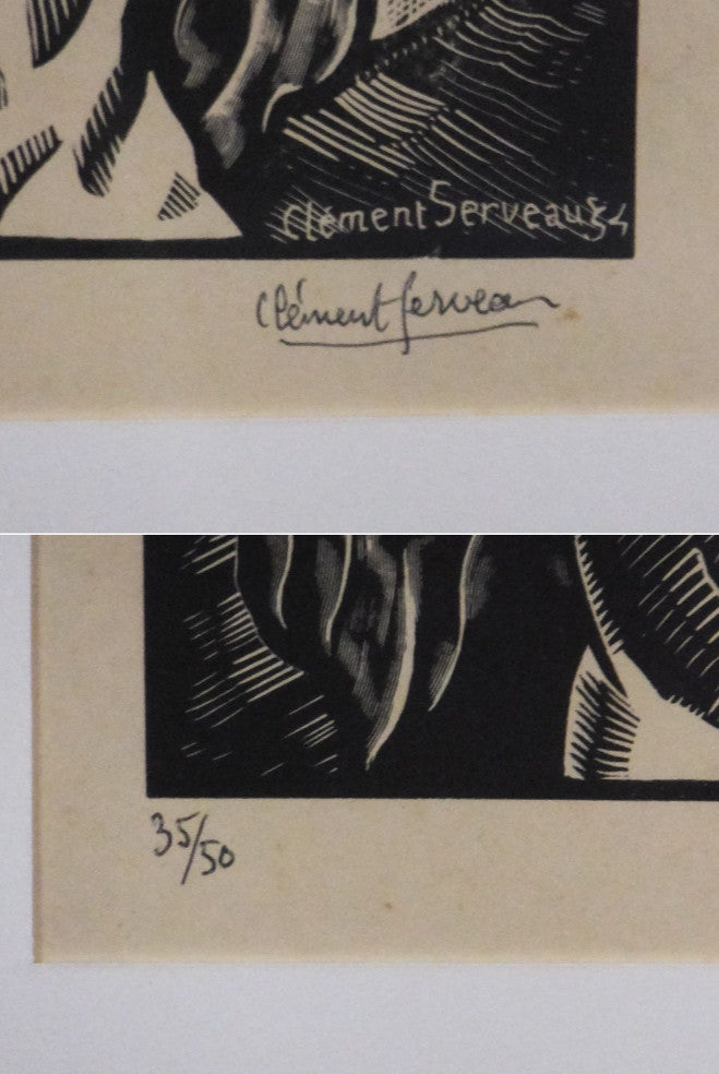 Clment Serveau 1934 Signed Woodcut "Nude" Limited Ed. 35/50 French Modernist