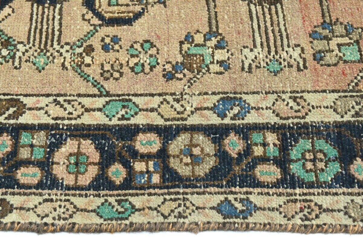 Vintage Antique Oriental Runner Rug Muted
