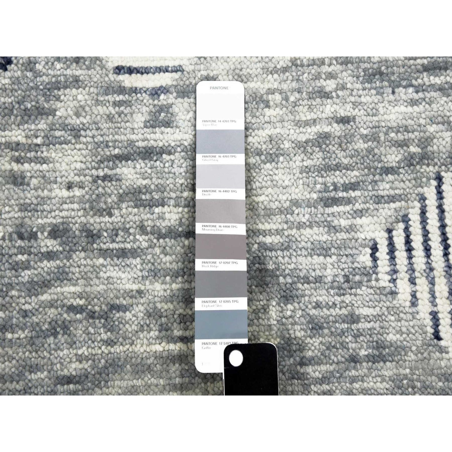 9'1"X12'1" Gray Wool Hand Knotted Geometric Art Deco Collection Rug