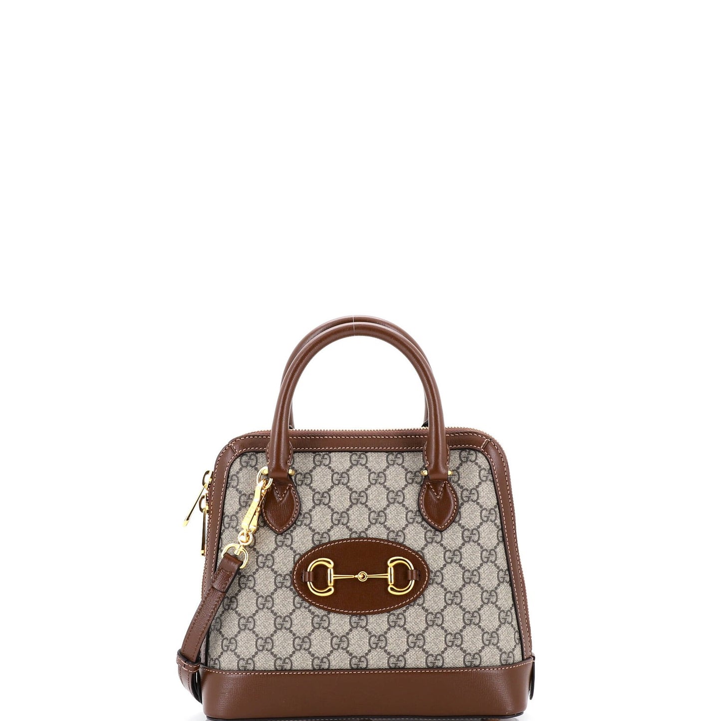 Gucci Horsebit 1955 Top Handle Bag Gg Coated Canvas With Leather Small