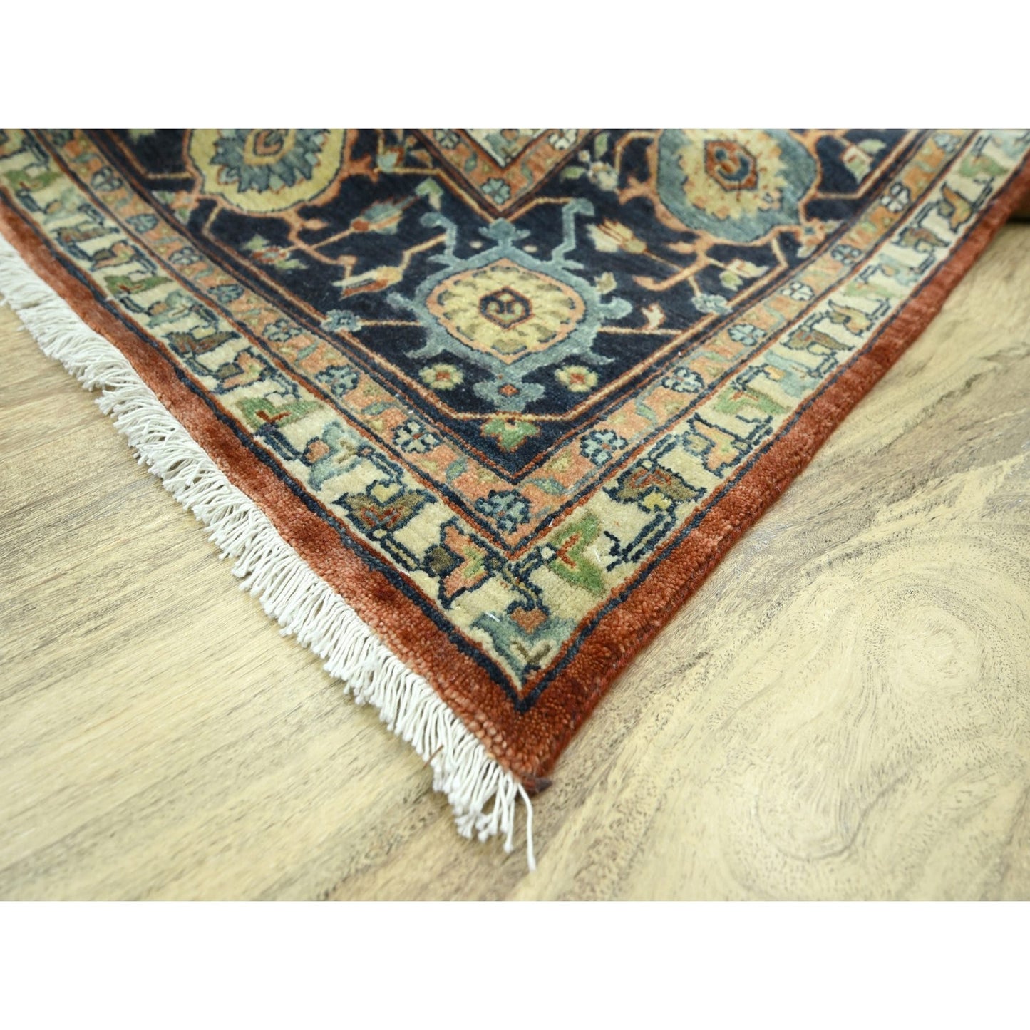 10'X13'10" Rust Red Heris All Over Design Hand Knotted 100% Wool Rug