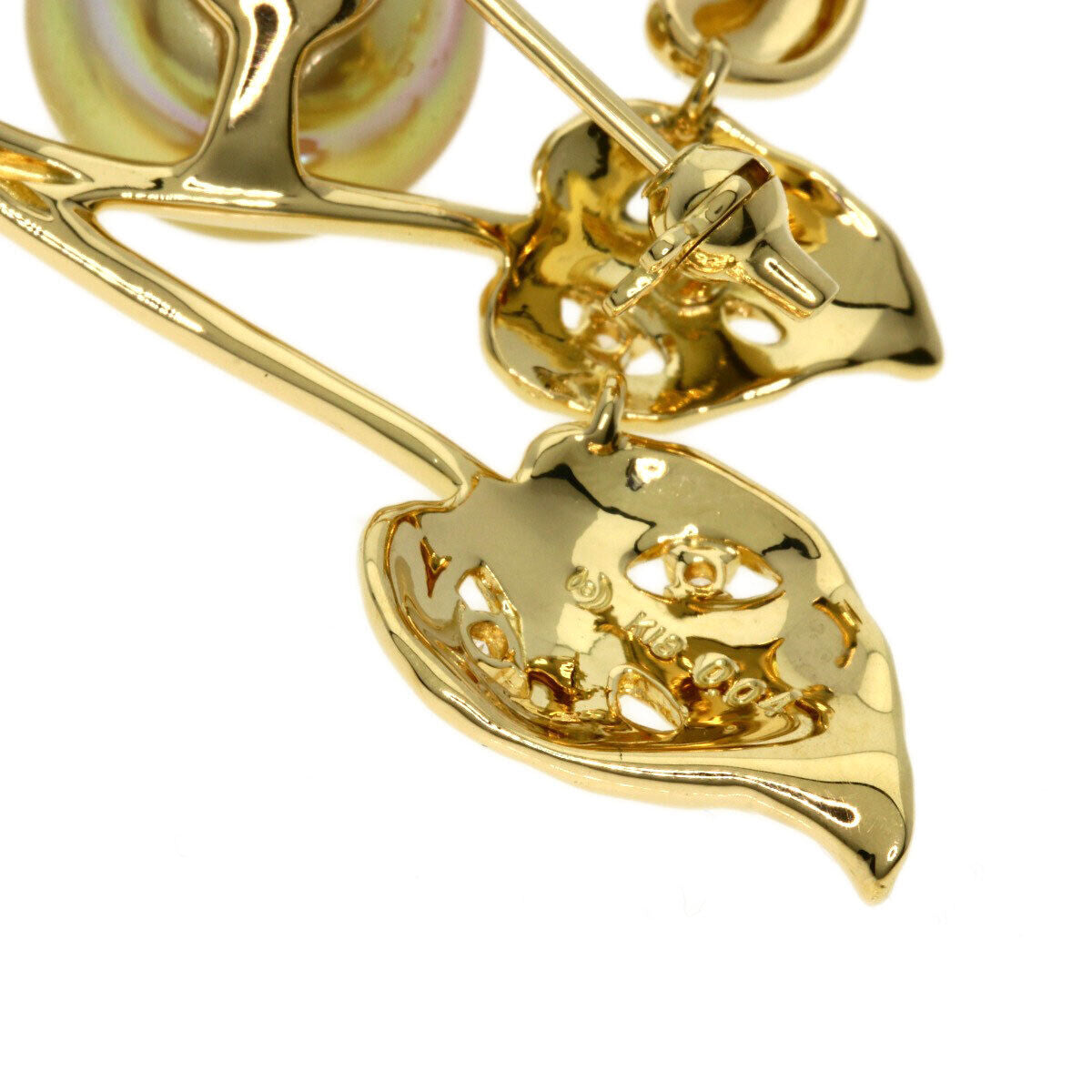 Tasaki Brooch Golden Pearl Pearl Diamond K18