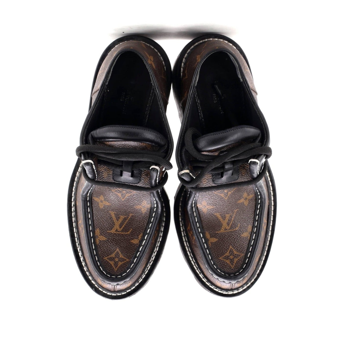 Louis Vuitton Women'S Lv Beaubourg Platform Derby Shoes Monogram Canvas