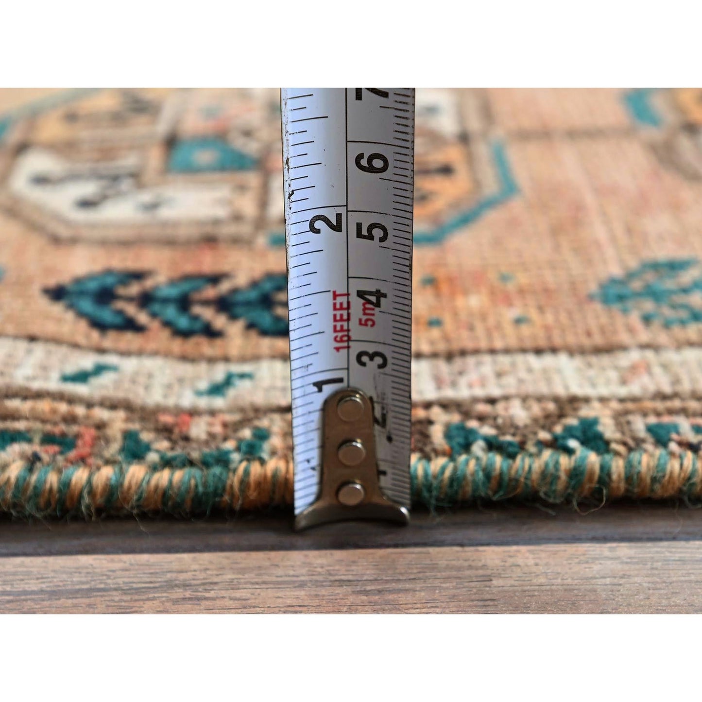 2'4"X7'8" Brown Vintage Zoroastrian Sheeraz Hand Knotted Wool Runner Rug