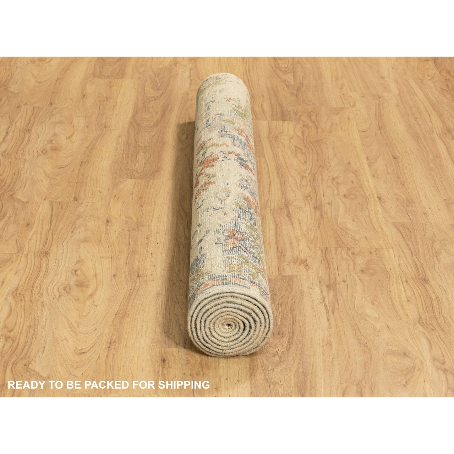 5'9"X9' Broken Heris Design Supple Collection Pure Wool Hand Knotted Rug