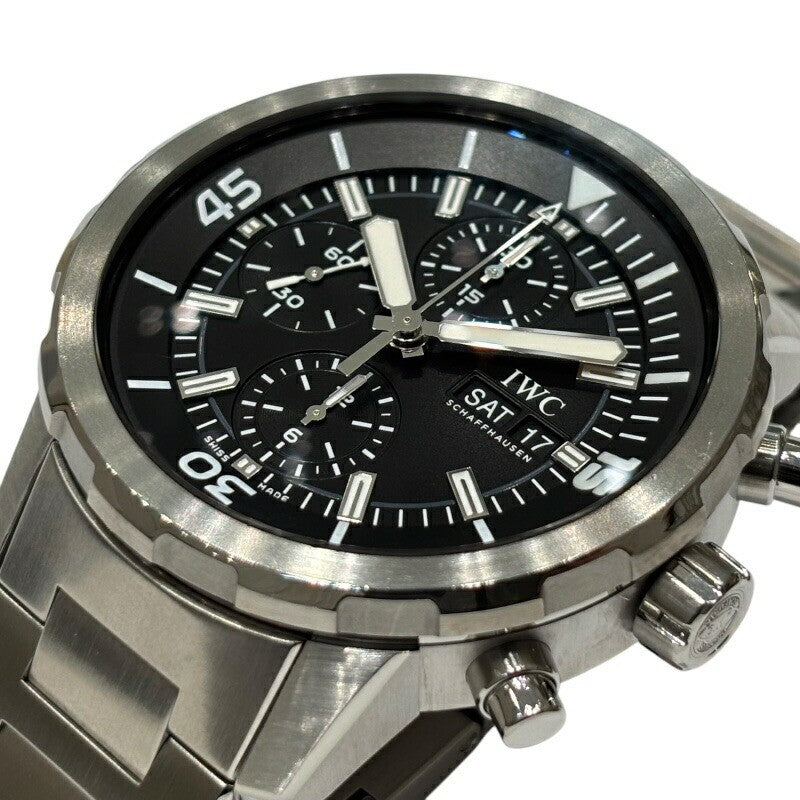 Iwc Aquatimer Chronograph Iw376804 Black Men'S Used Watch #51026