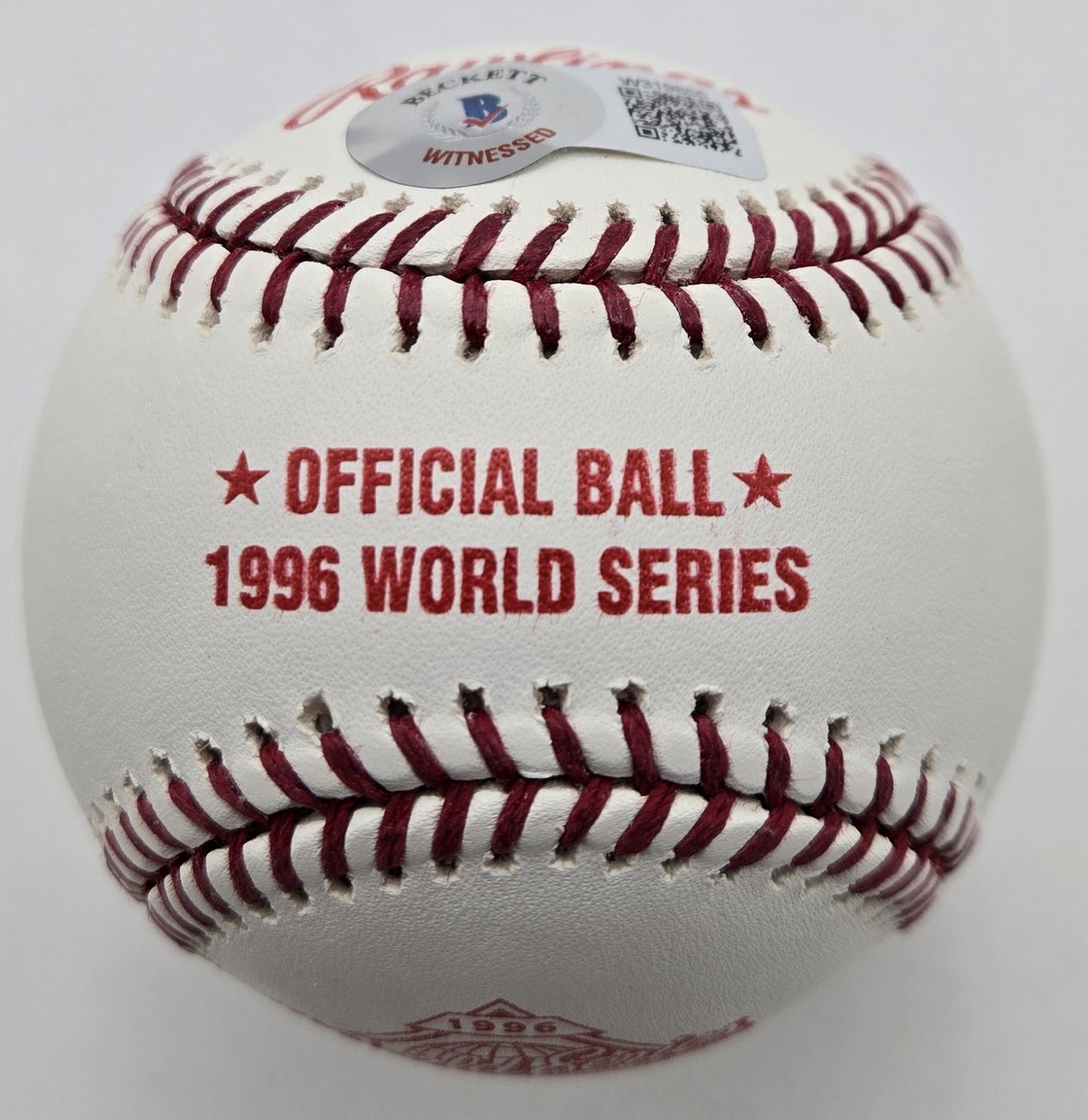 Jorge Posada Autographed 1996 World Series Baseball Ny Yankees Beckett 176932
