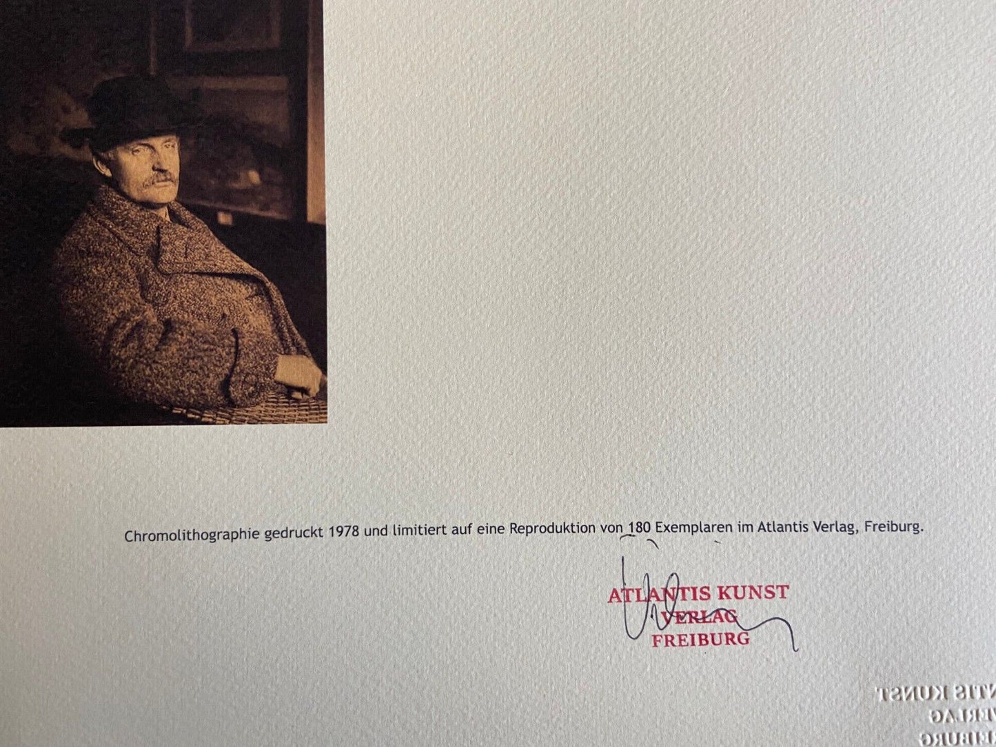 Edvard Munch Lithograph Coa Signature Stamp