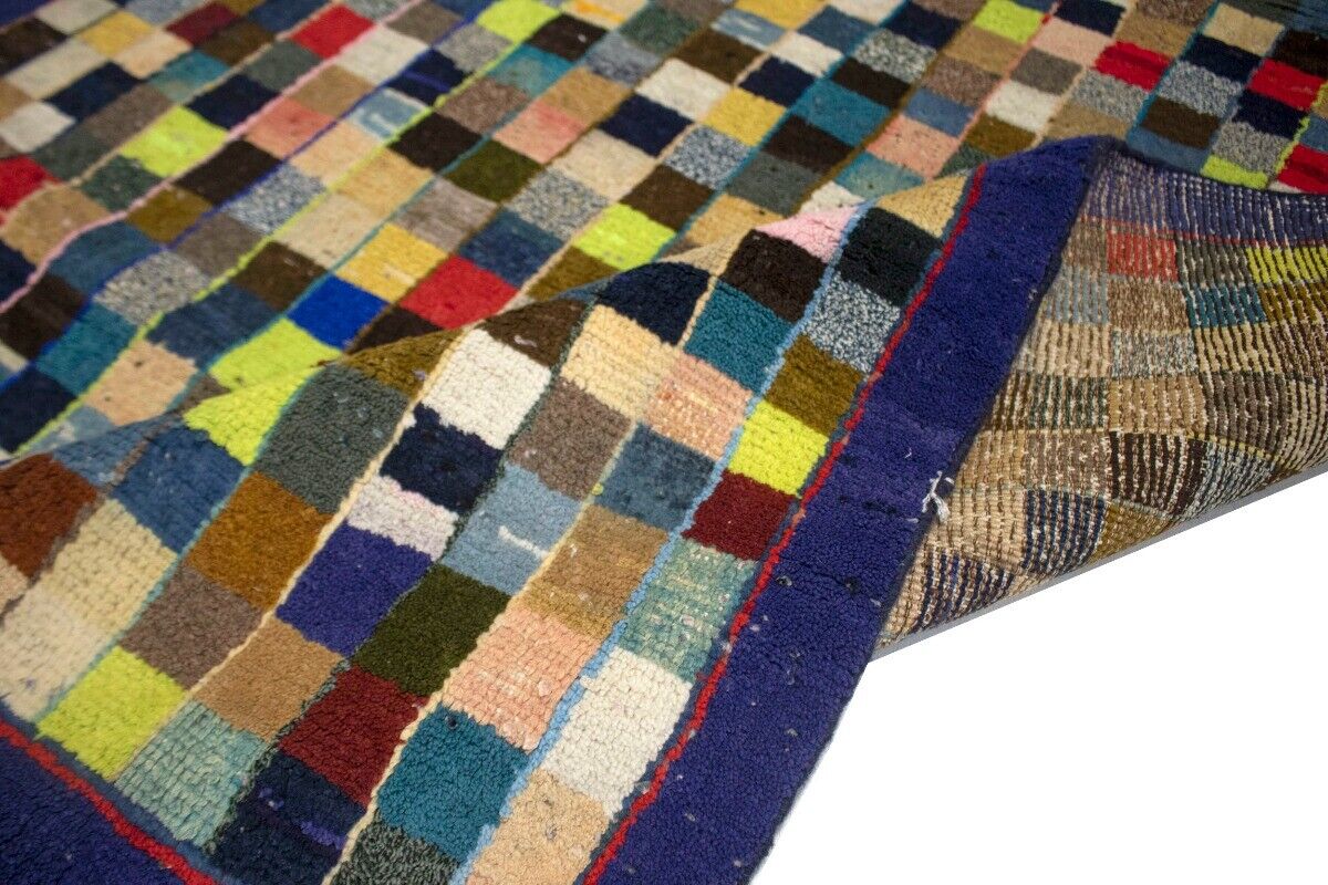 Semi-Antique Handmade Oriental Rug Multicolored