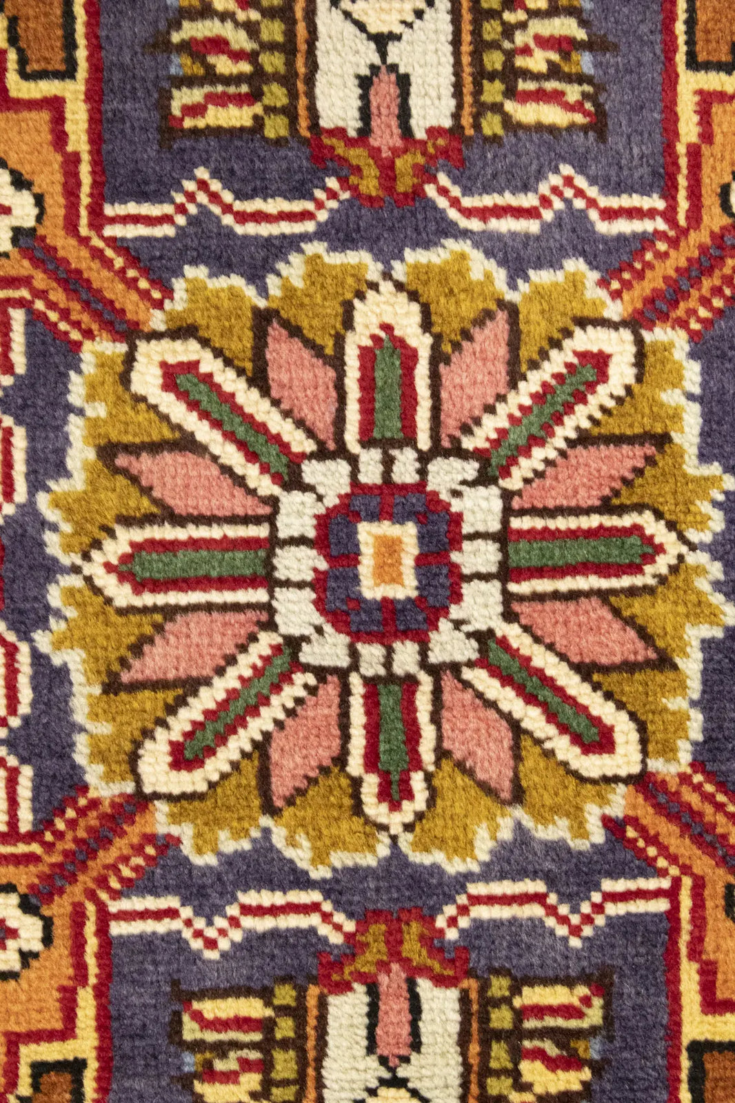 Hand-Knotted Vintage Oriental Rug Red Traditional