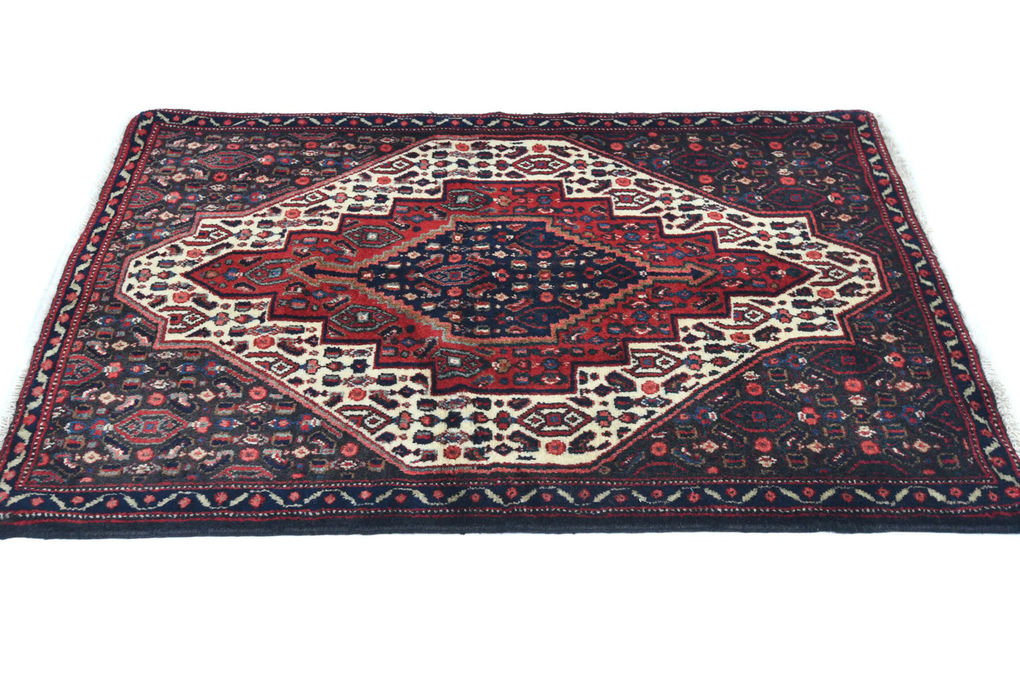 Vintage Hand-Knotted Red Wool Rug 2'5X3'4 Ft