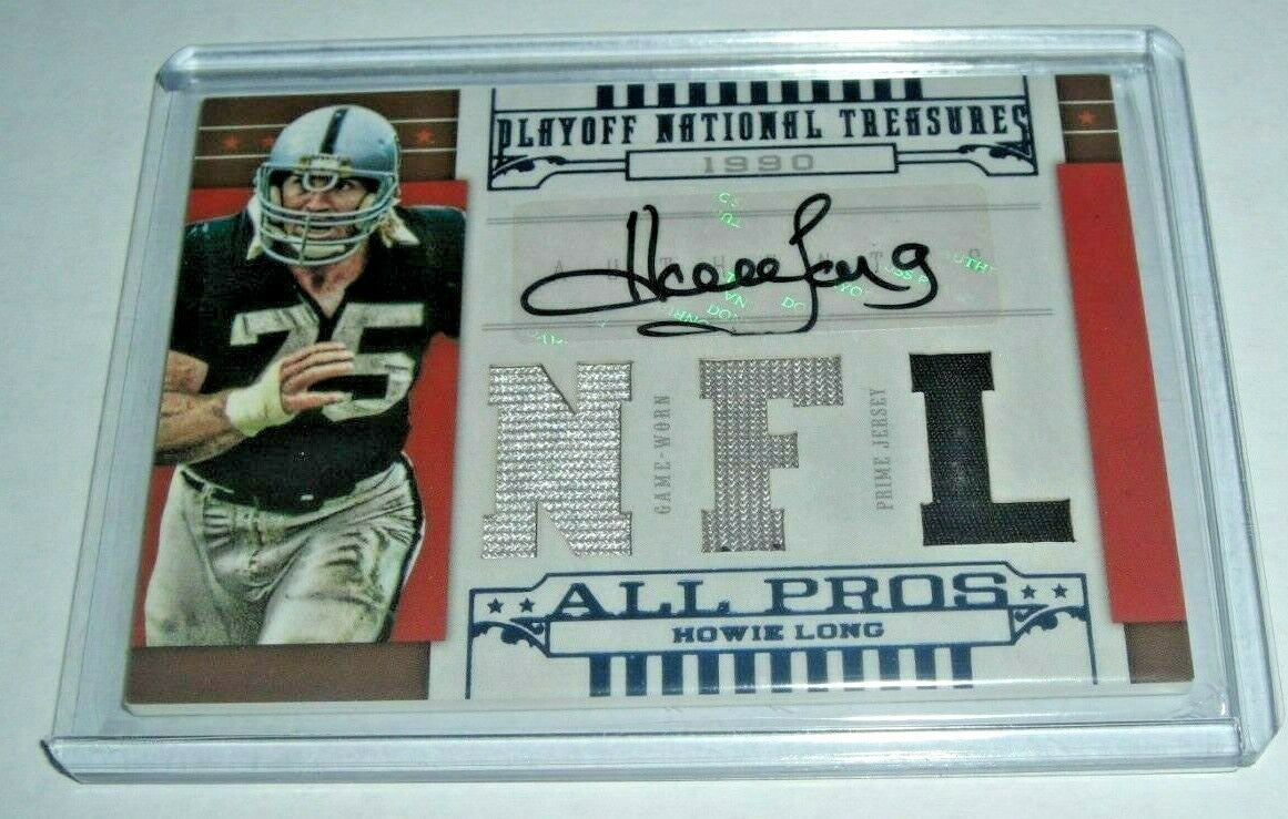 Howie Long 08 National Treasures Game Used Triple