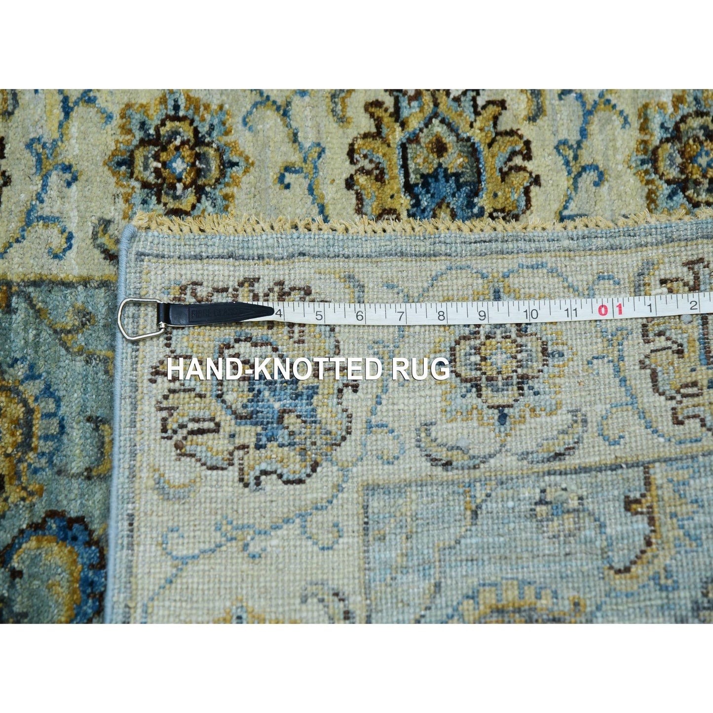 2'9"X24'3" Sapphire Blue Hand Knotted All Wool Shah Abbas Xl Runner Rug