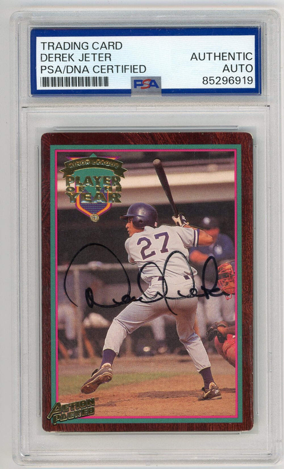 Derek Jeter Autographed Trading Card Psa