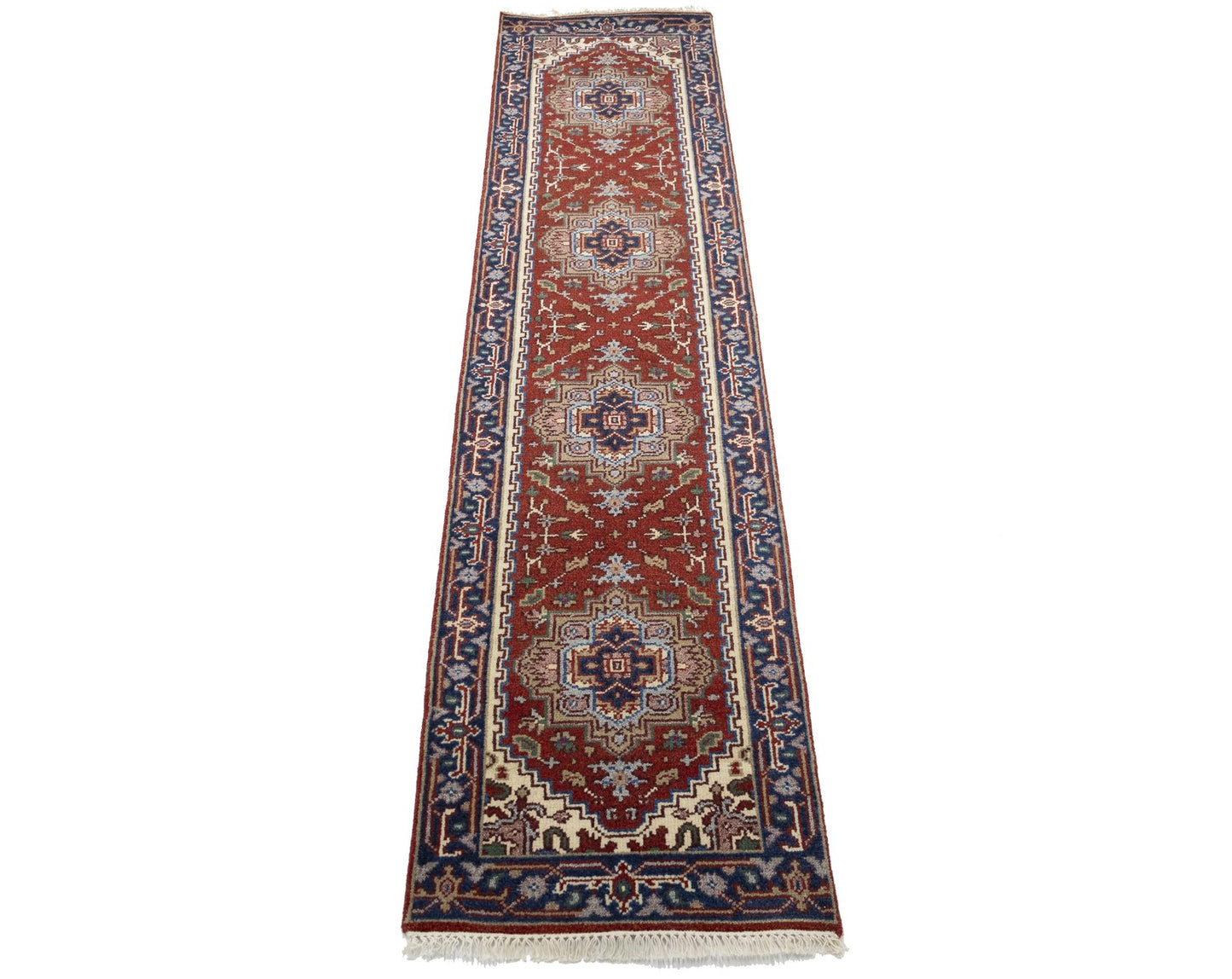 Handmade Wool Serapi Floral Oriental Runner Boho