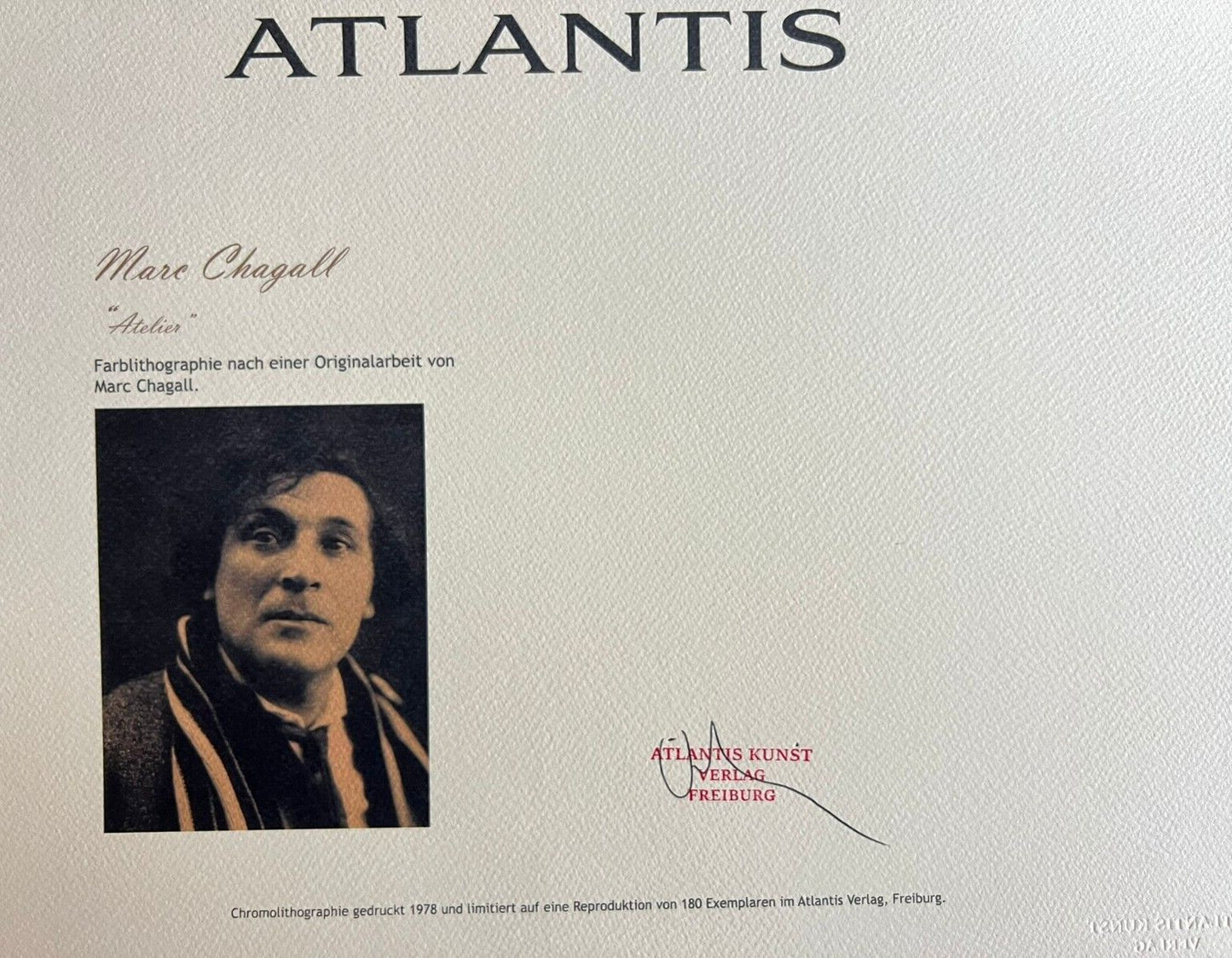 Marc-Chagall Lithograph Hand-Made Coa Original Hand-Signed Pen Numbered-Limited