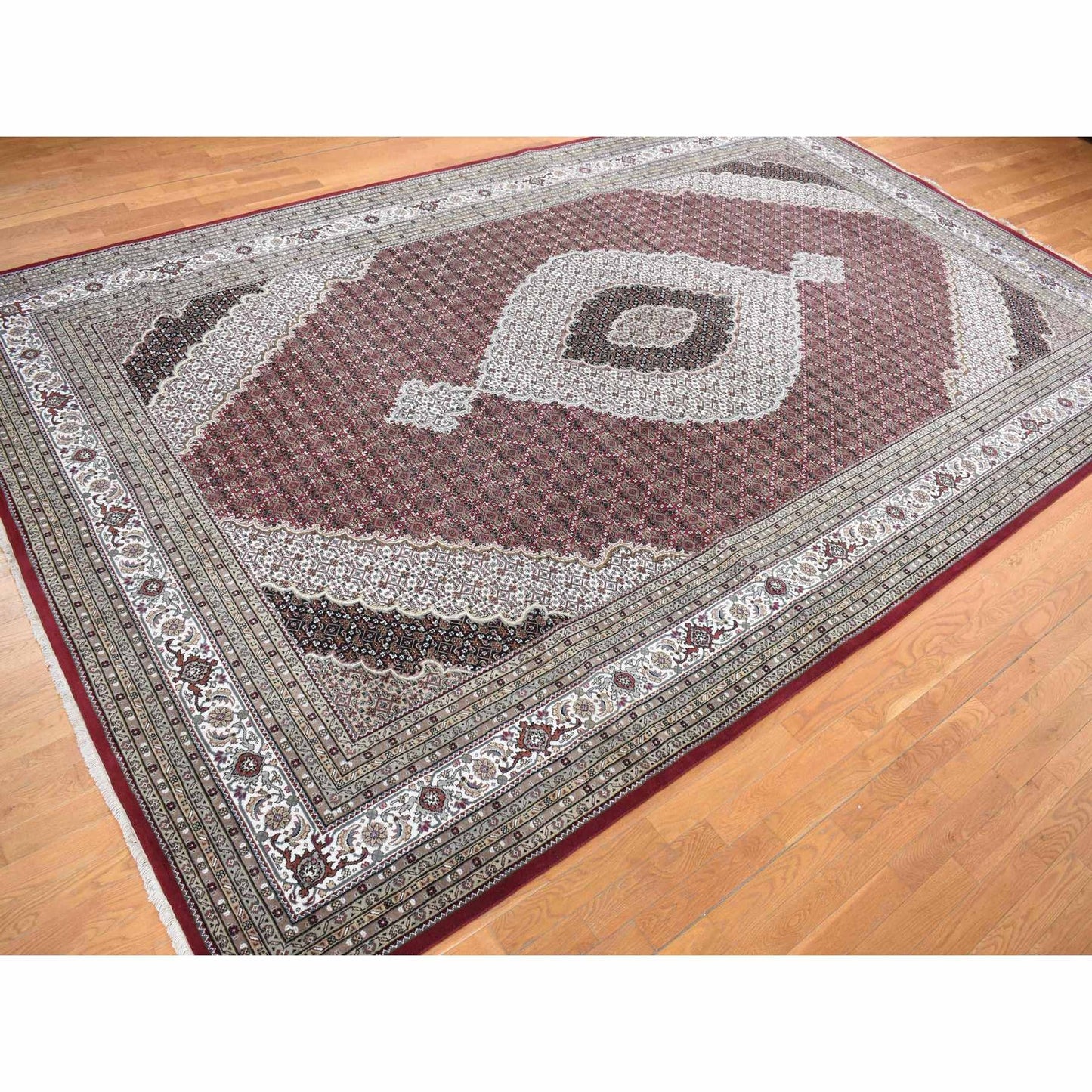 10'X16' Barn Red Tebraz Mahi 100% Wool Hand Knotted Oversized Rug