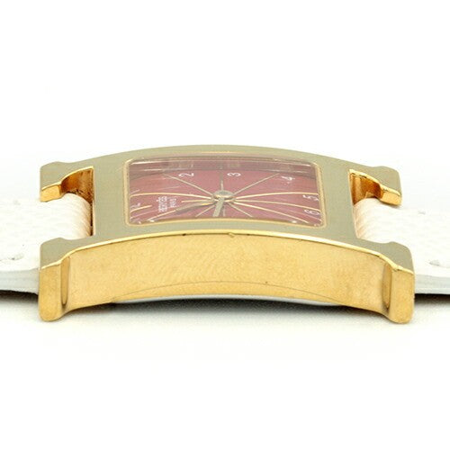 Hermes H Watch Hh1.201 Gp Red Dial Quartz