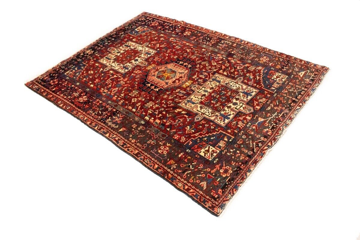 Semi-Antique Karajeh Oriental Rug Red Tribal