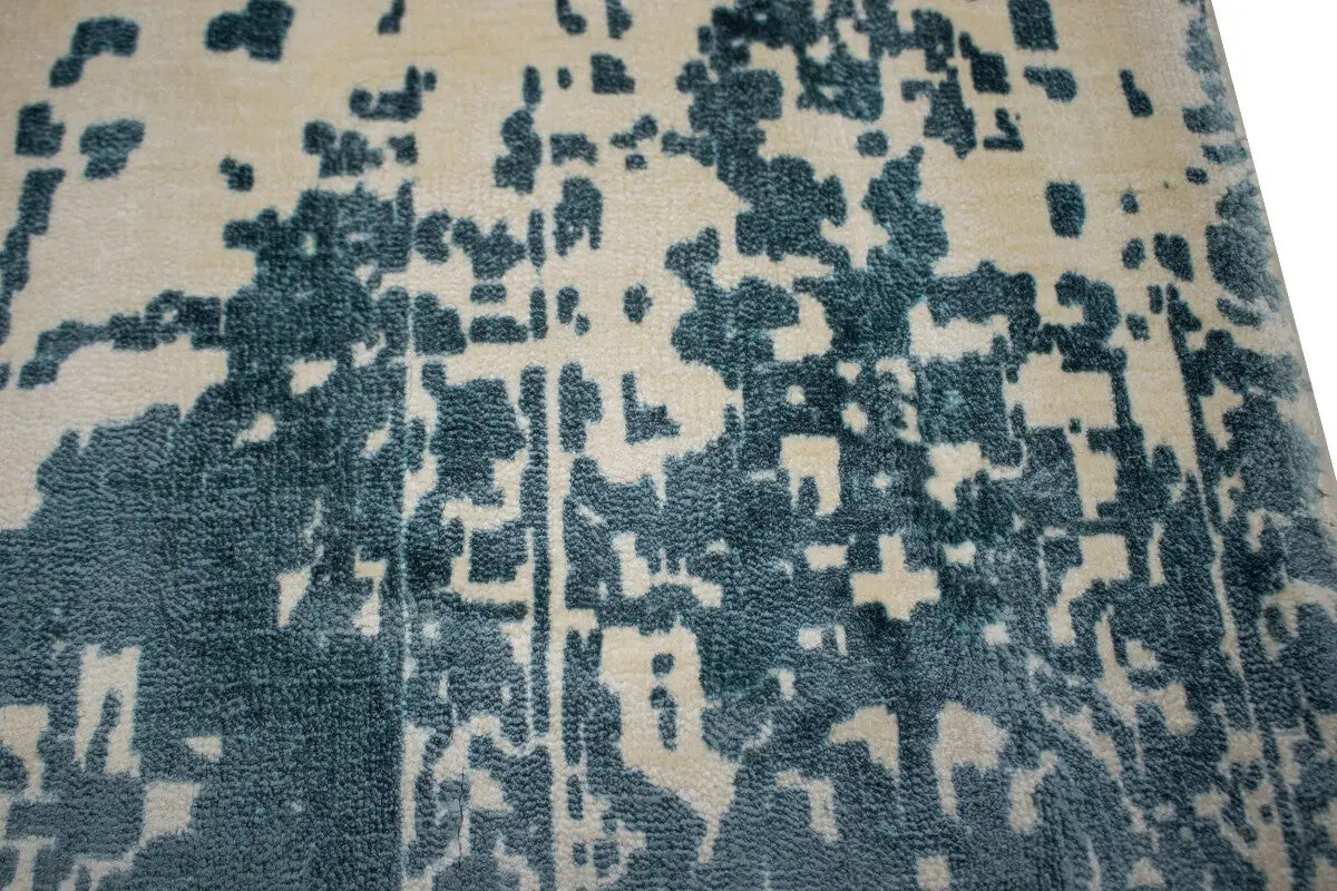 Muted Slate Blue Distressed Floral 4X6