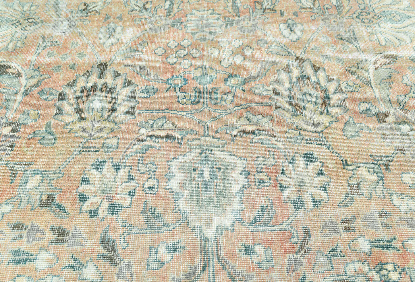 Distressed Vintage Oriental Rug Floral Style
