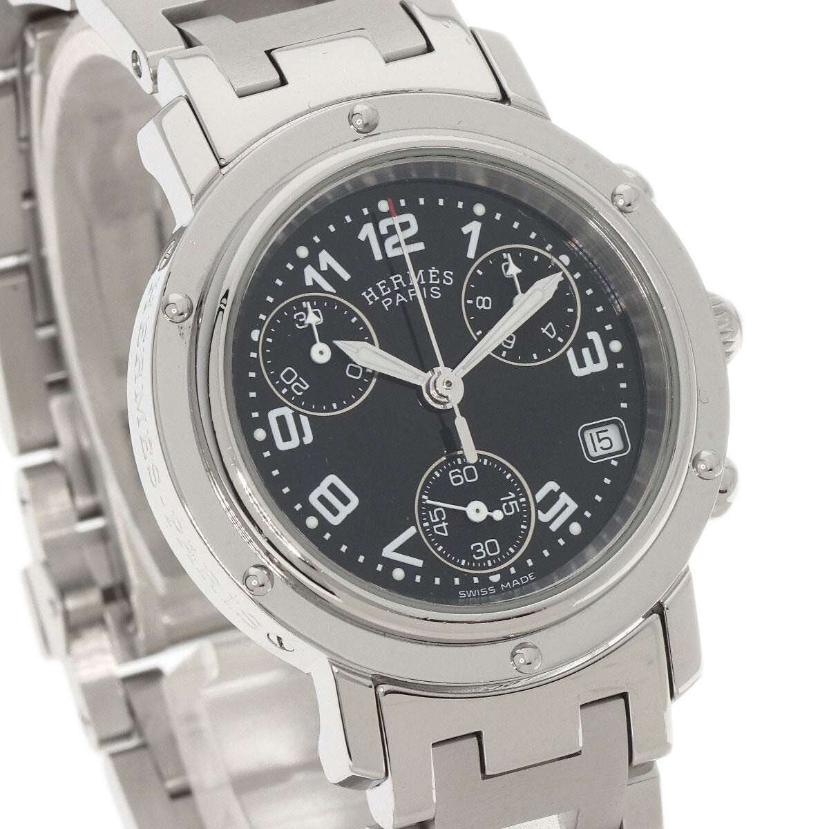 Hermes Clipper Chrono Watches Cl1.310 Stainless Steel/Stainless Steel Ladies