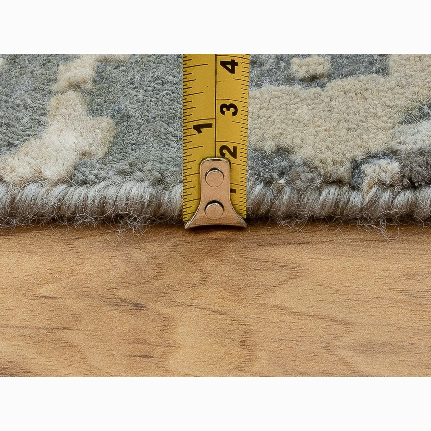 8'3"X8'3" Abstract Design Wool & Silk Hi-Low Pile Hand Knotted Round Rug