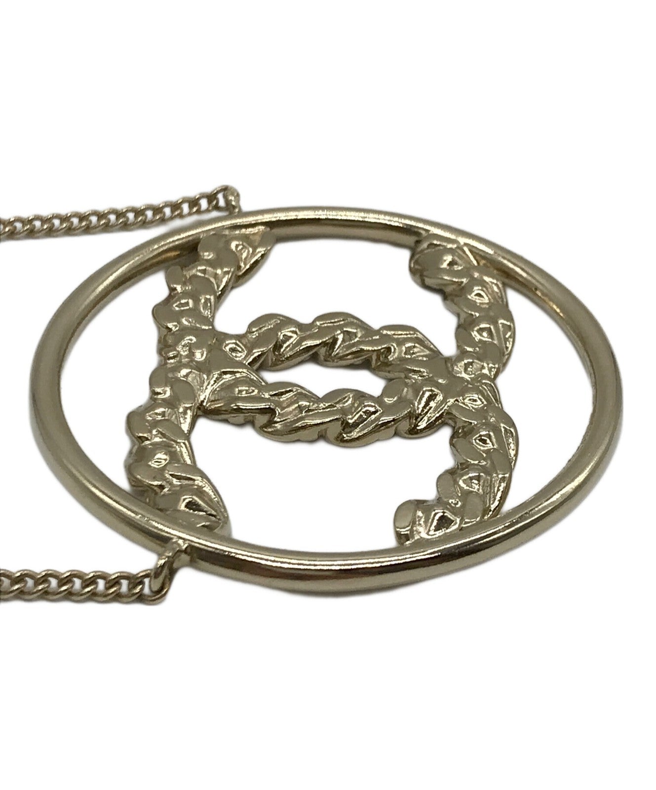 Chanel Rhinestone Coco Mark Necklace Ab1342