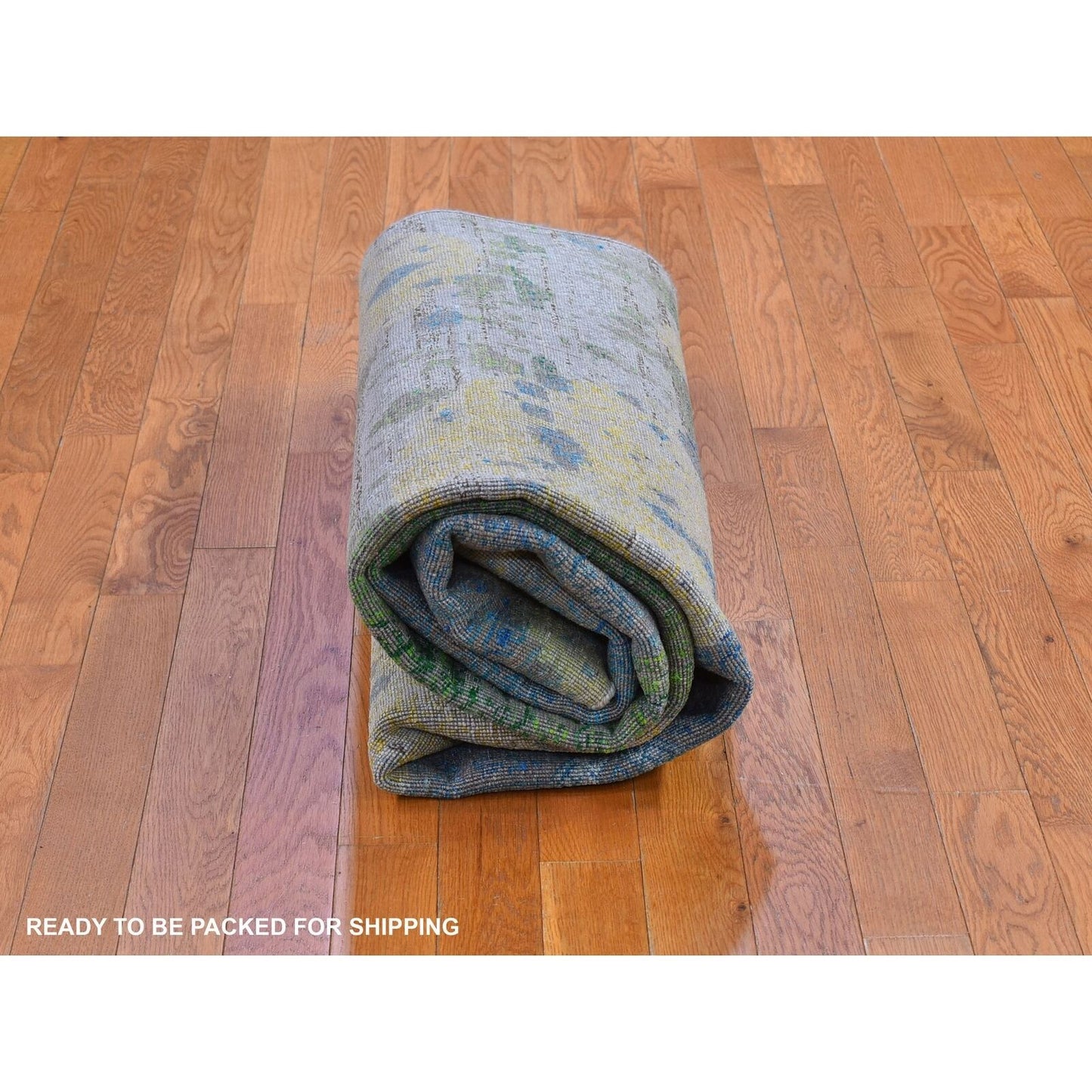 6'X9'4" Jewellery Design Sari Silk With Wool Colorful Hand Knotted Rug