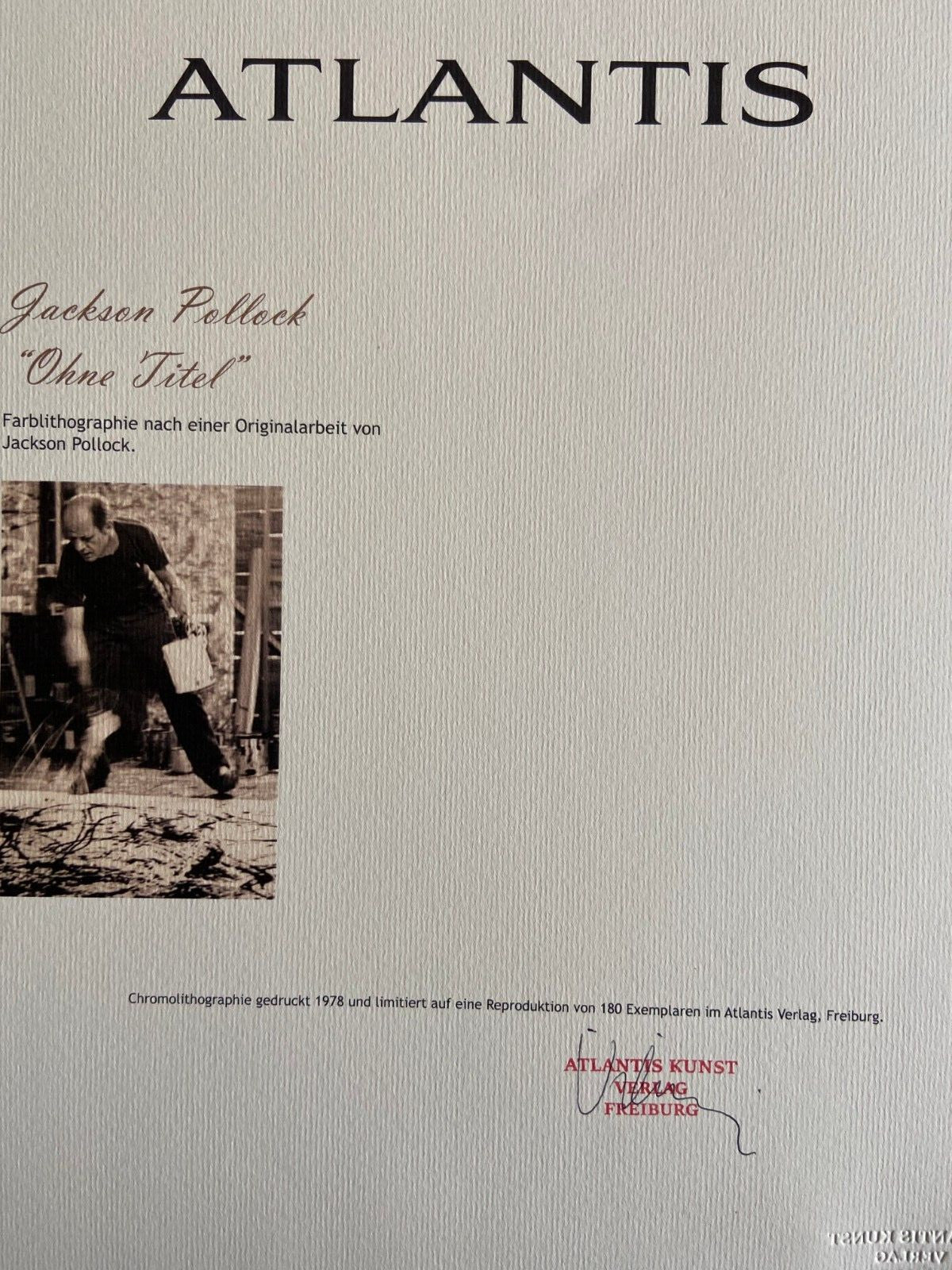 Jackson Pollock Lithograph Coa Signed Numbered
