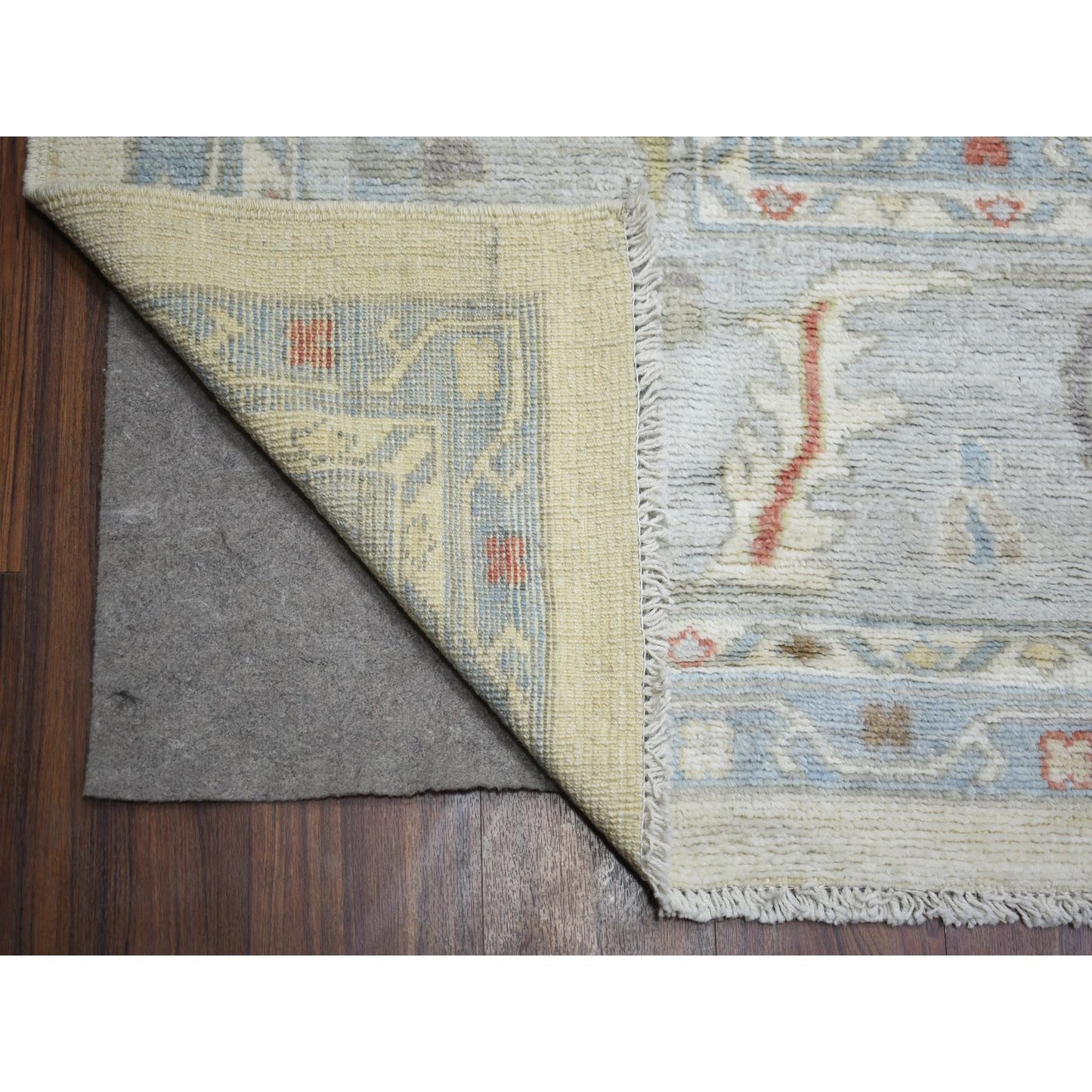 12'4"X15'3" Ivory, Afghan Angora Oushak, Wool Hand Knotted, Oversized Rug