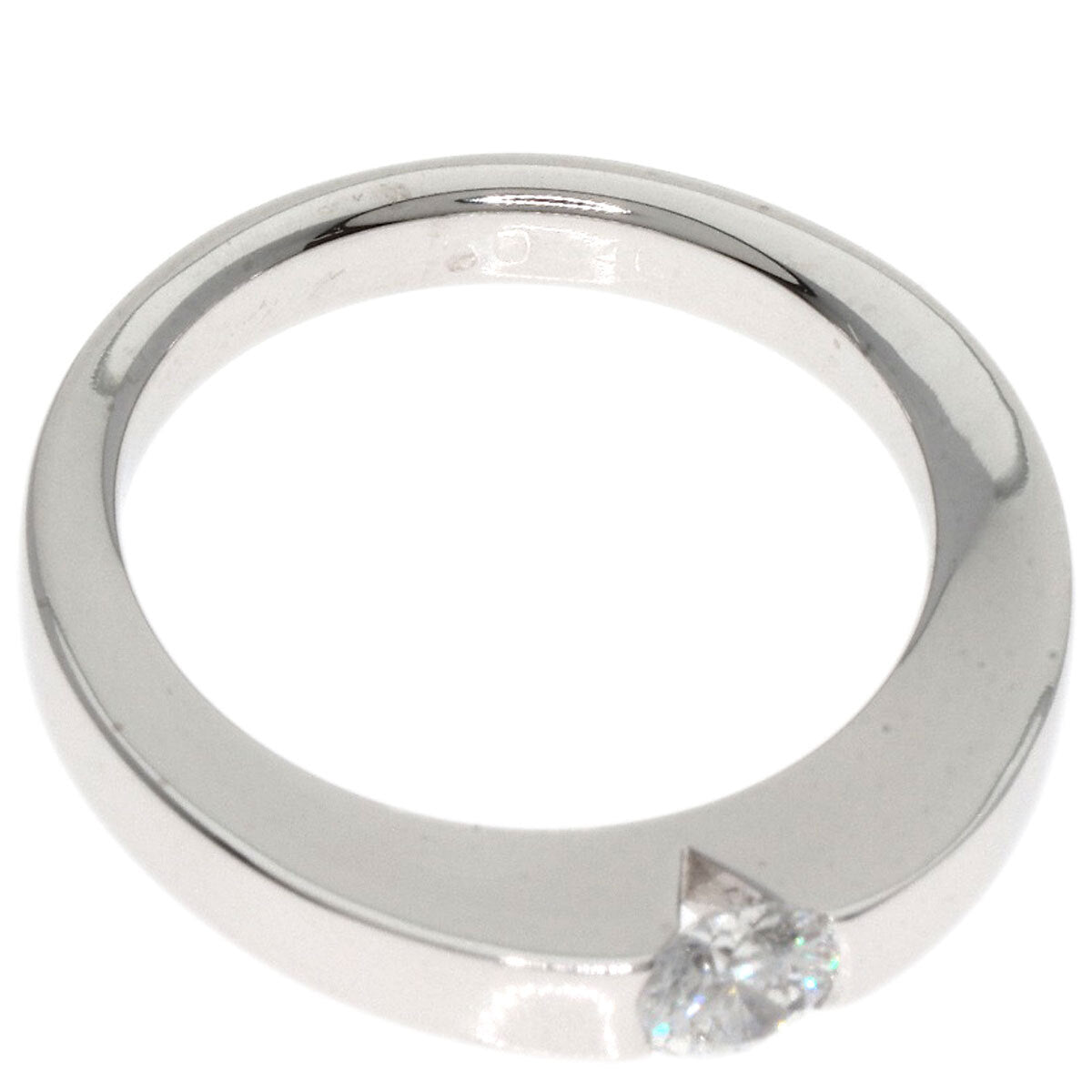 Cartier Ring Date With Diamond #46 K18 White