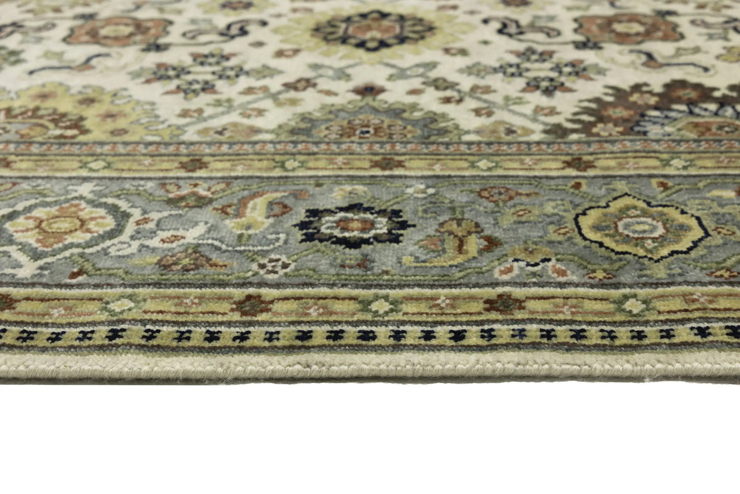 Wool Oriental Rug Geometric Style Carpet Farmho