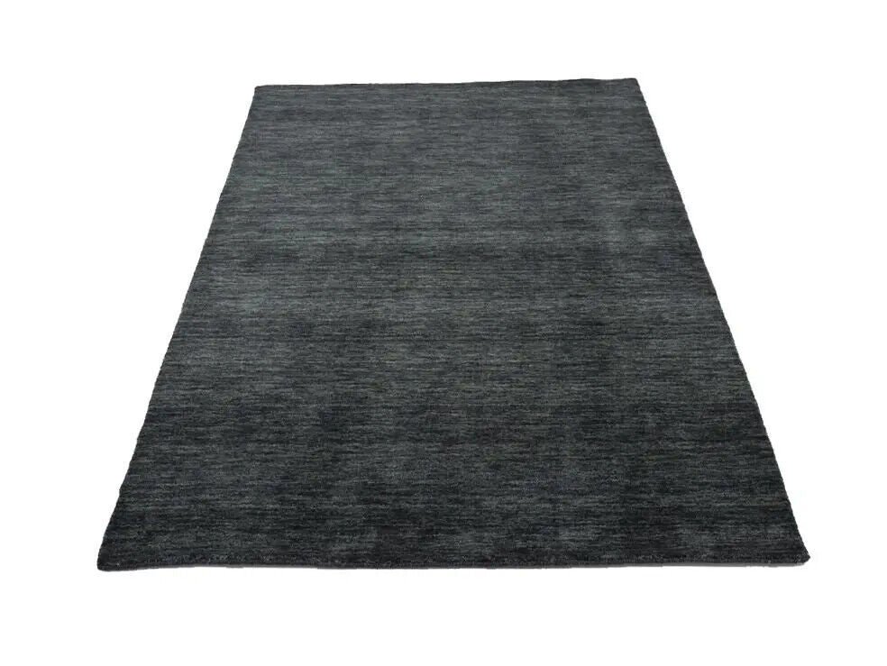 Charcoal Solid Hand-Loomed 4X6 Gabbeh Wool Rug