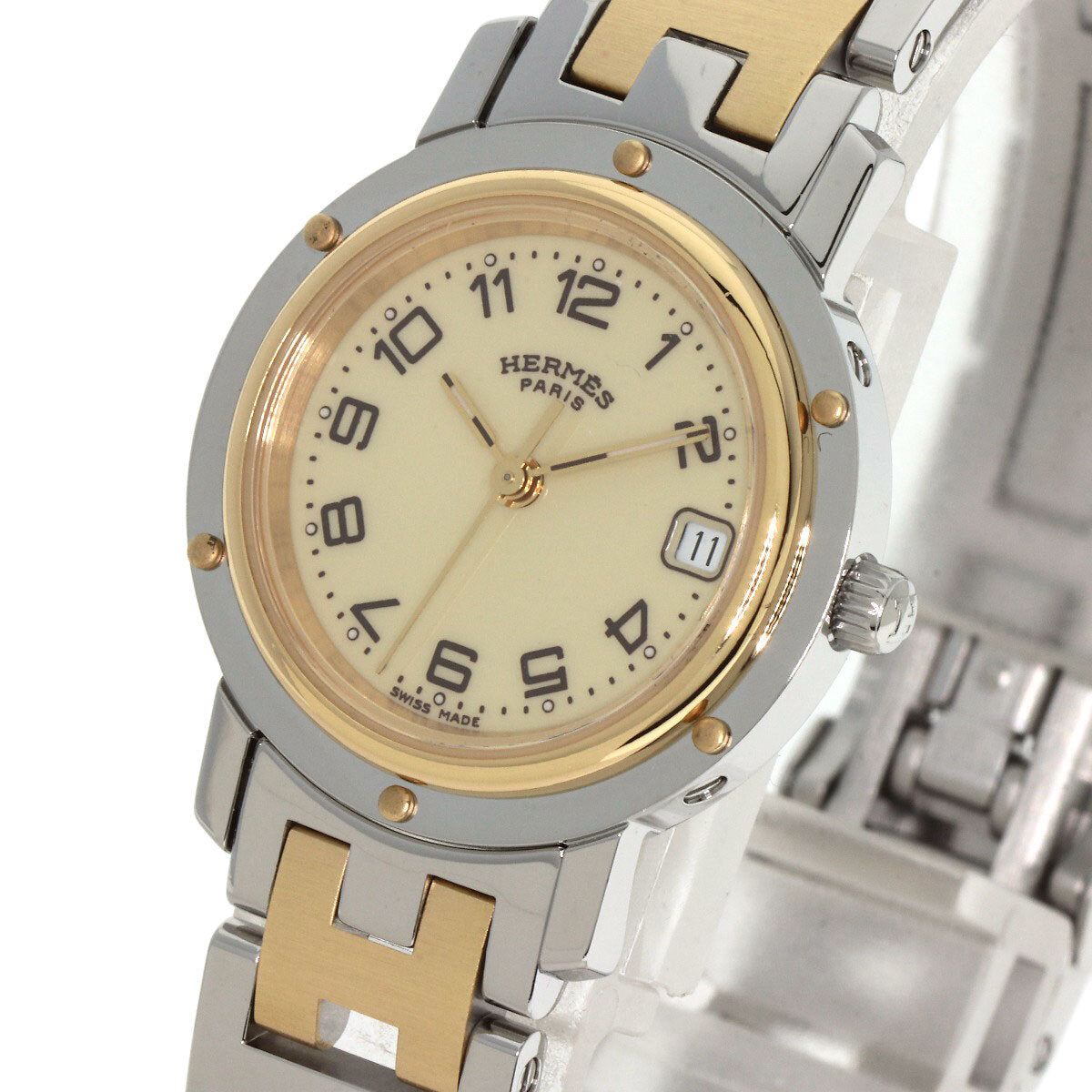 Hermes Clipper Watches Cl4.220 Stainless Steel/Ssxgp Ladies
