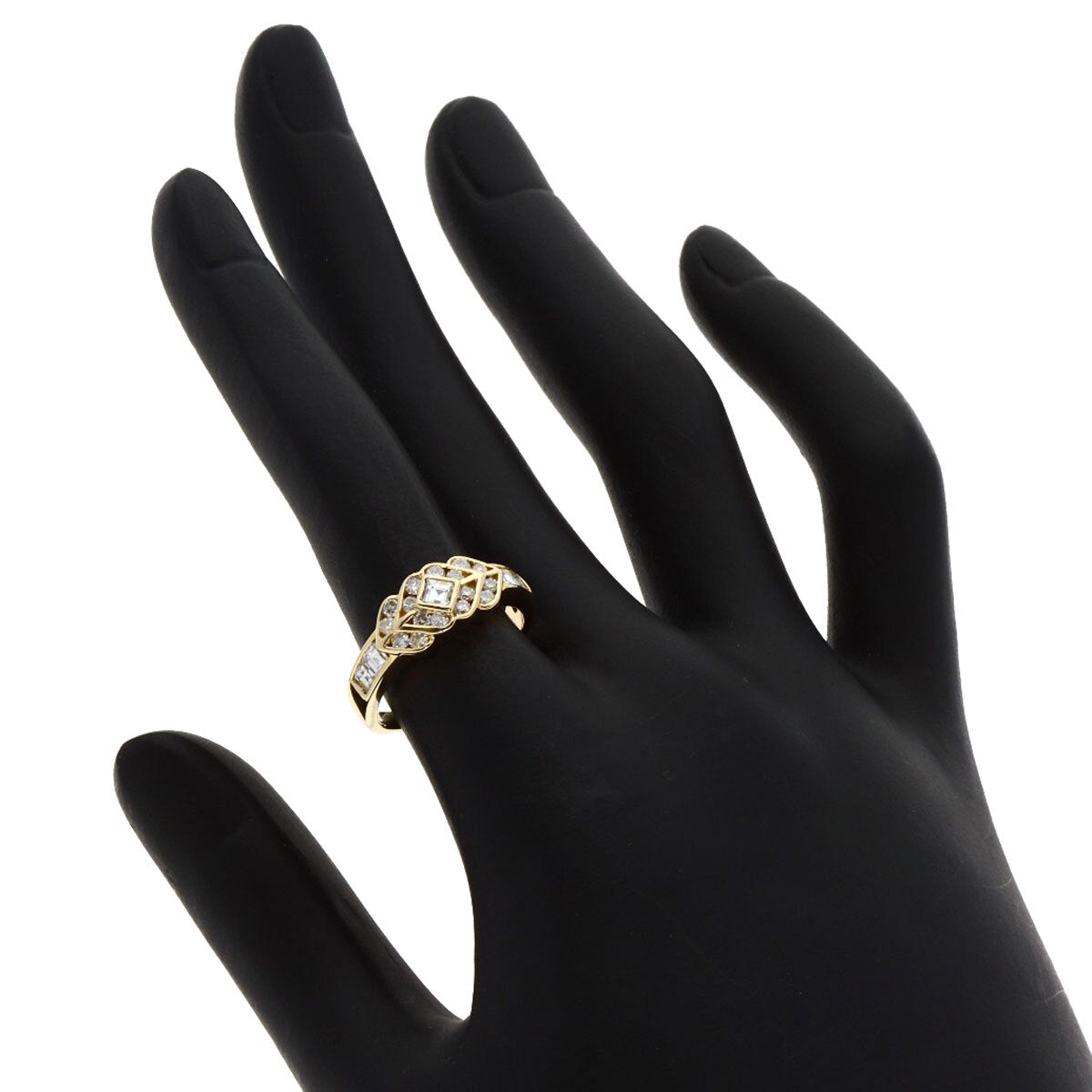 0.441ct Diamond Ring K18 Yellow Gold 3.7g
