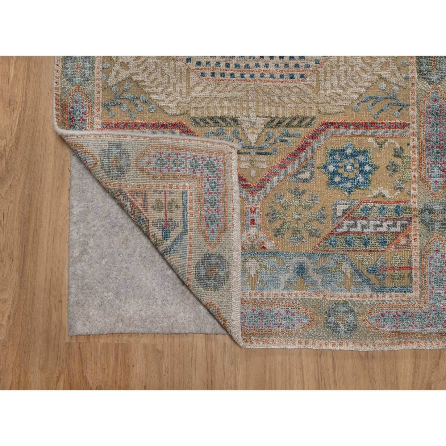 2'8"X19'10" Brown Rug Mamluk Design Hand Knotted Wool And Silk Xl Runner
