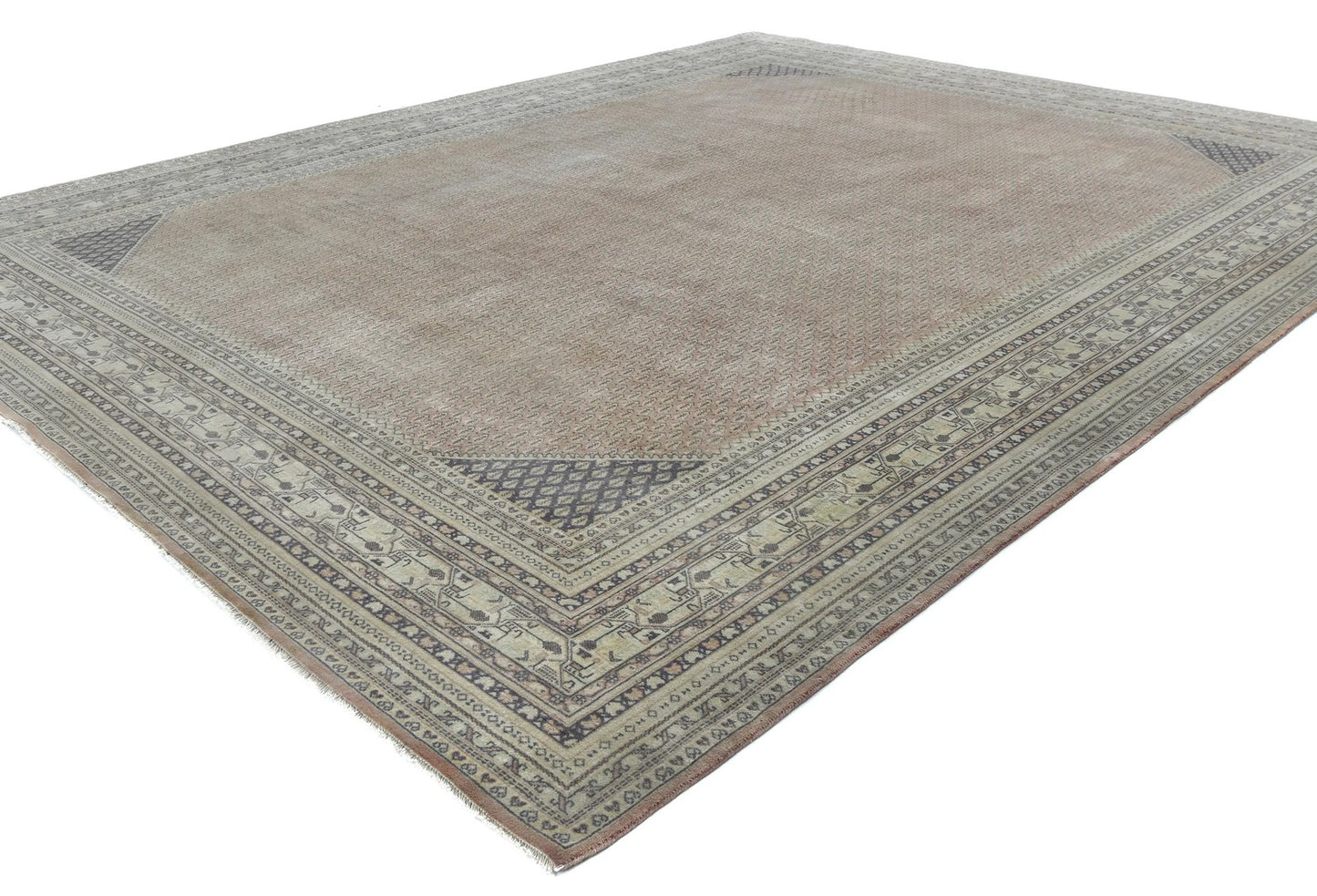 Vintage Handmade Oriental Rug 9X12 Ft Tribal
