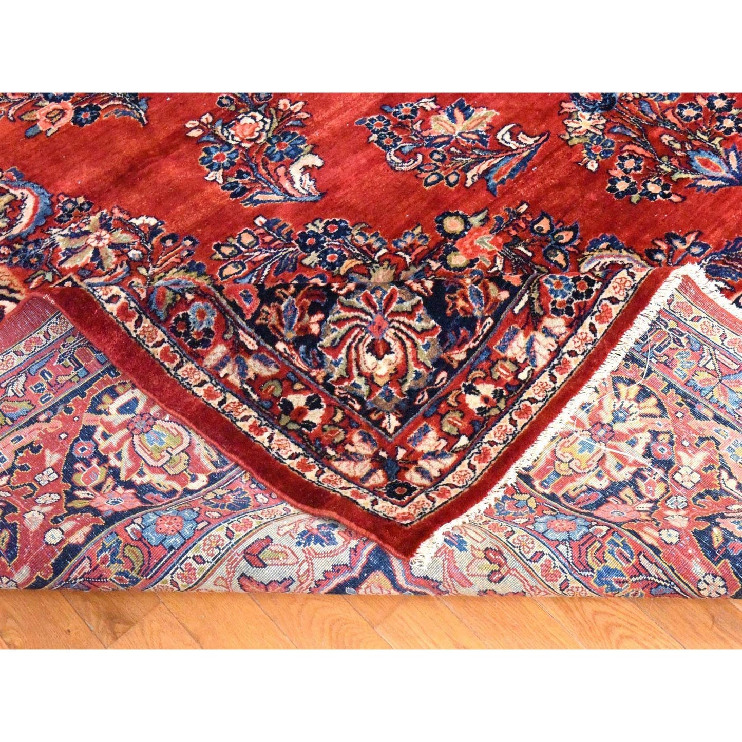10'2"X13'3" Red Semi Antique Zoroastrian Saroogh Wool Hand Knotted Rug