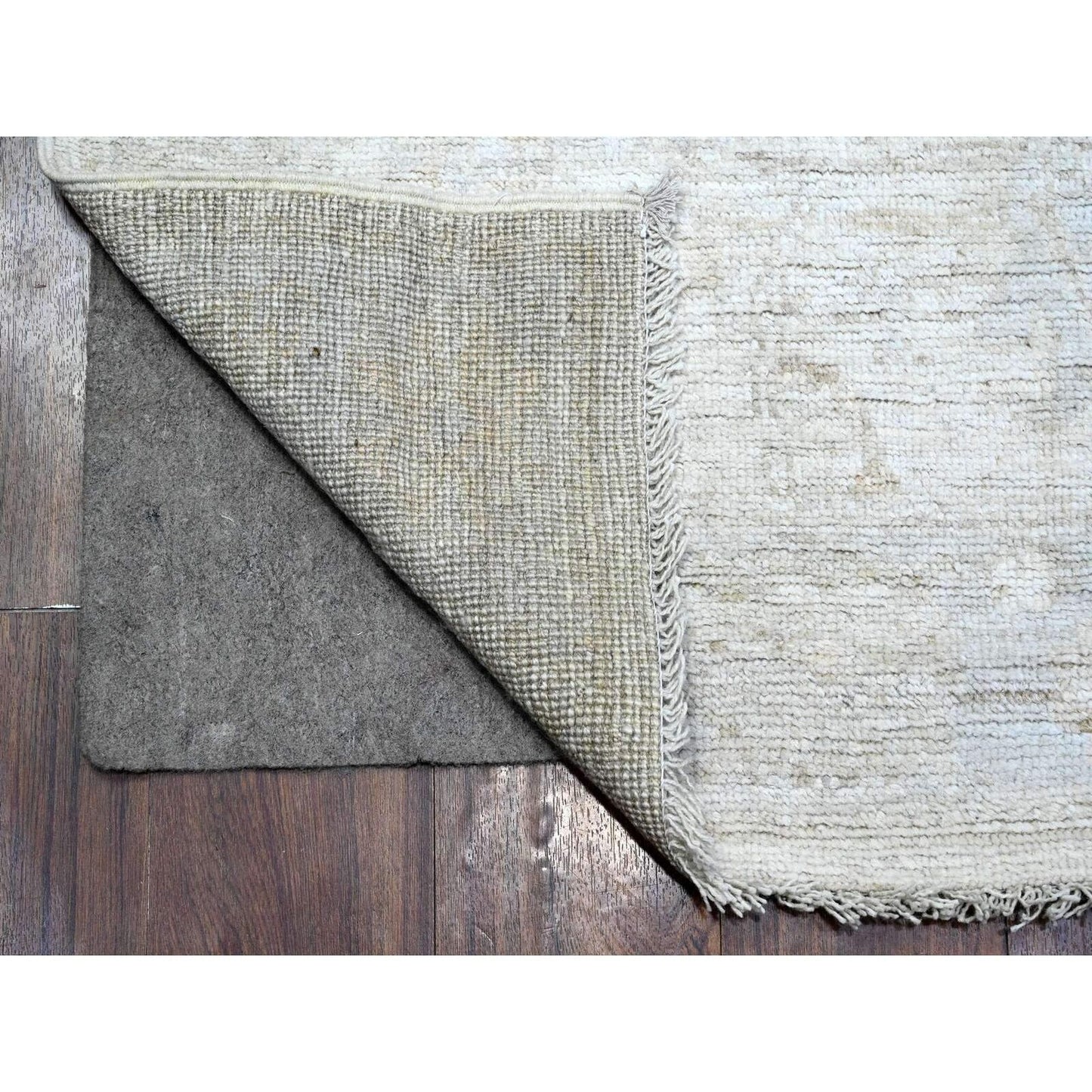 2'8"X15'5" Ice Cube Gray Angora Oushak Oversized Runner Oriental Rug