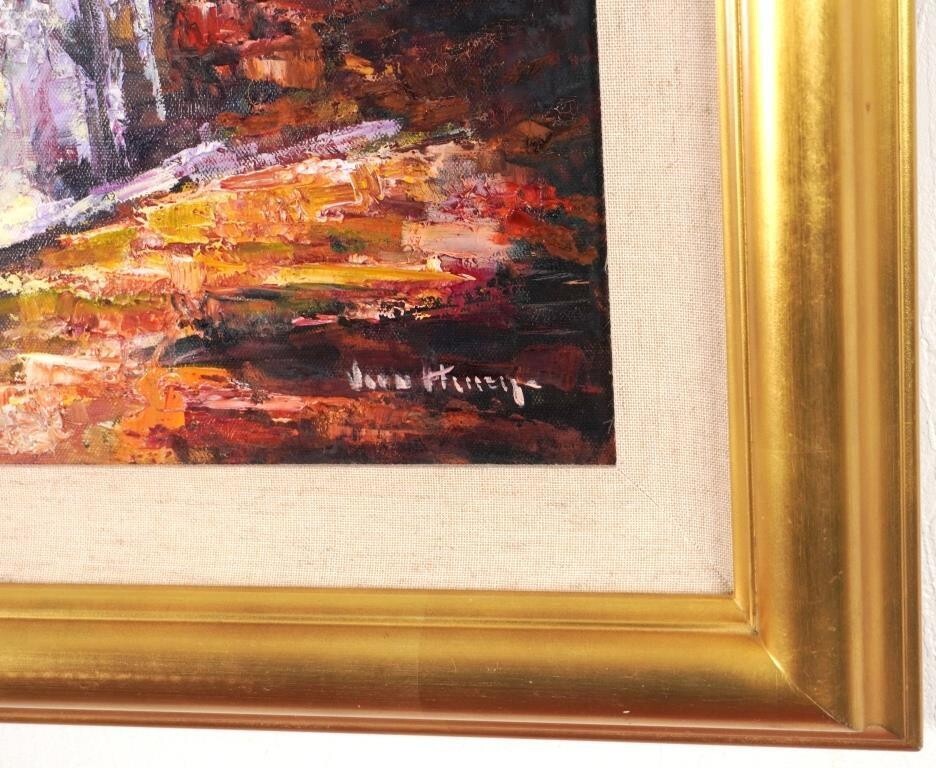 Jean Henry 'Waterfall' Original Oil Painting