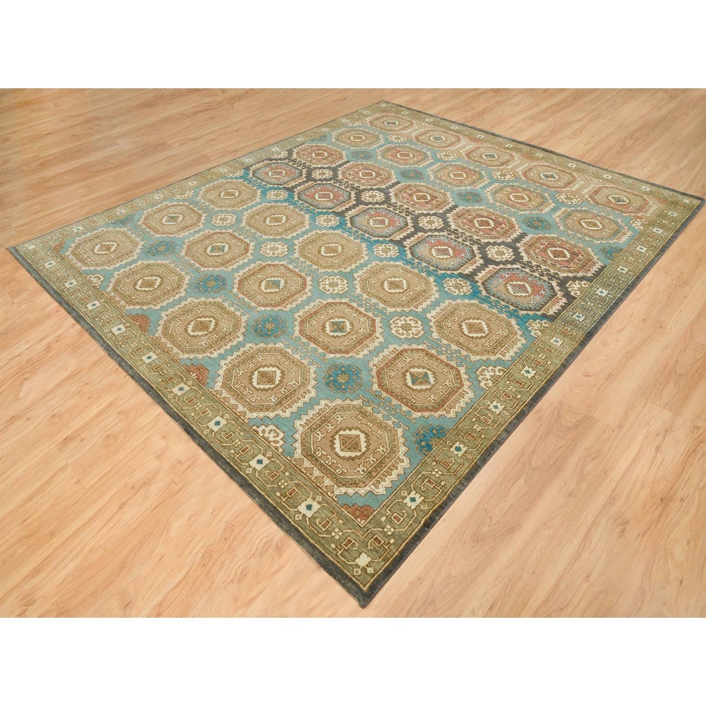 8'3"X10' Hand Knotted Natural Dyes,Caucasian Gul Motifs Oriental Rug
