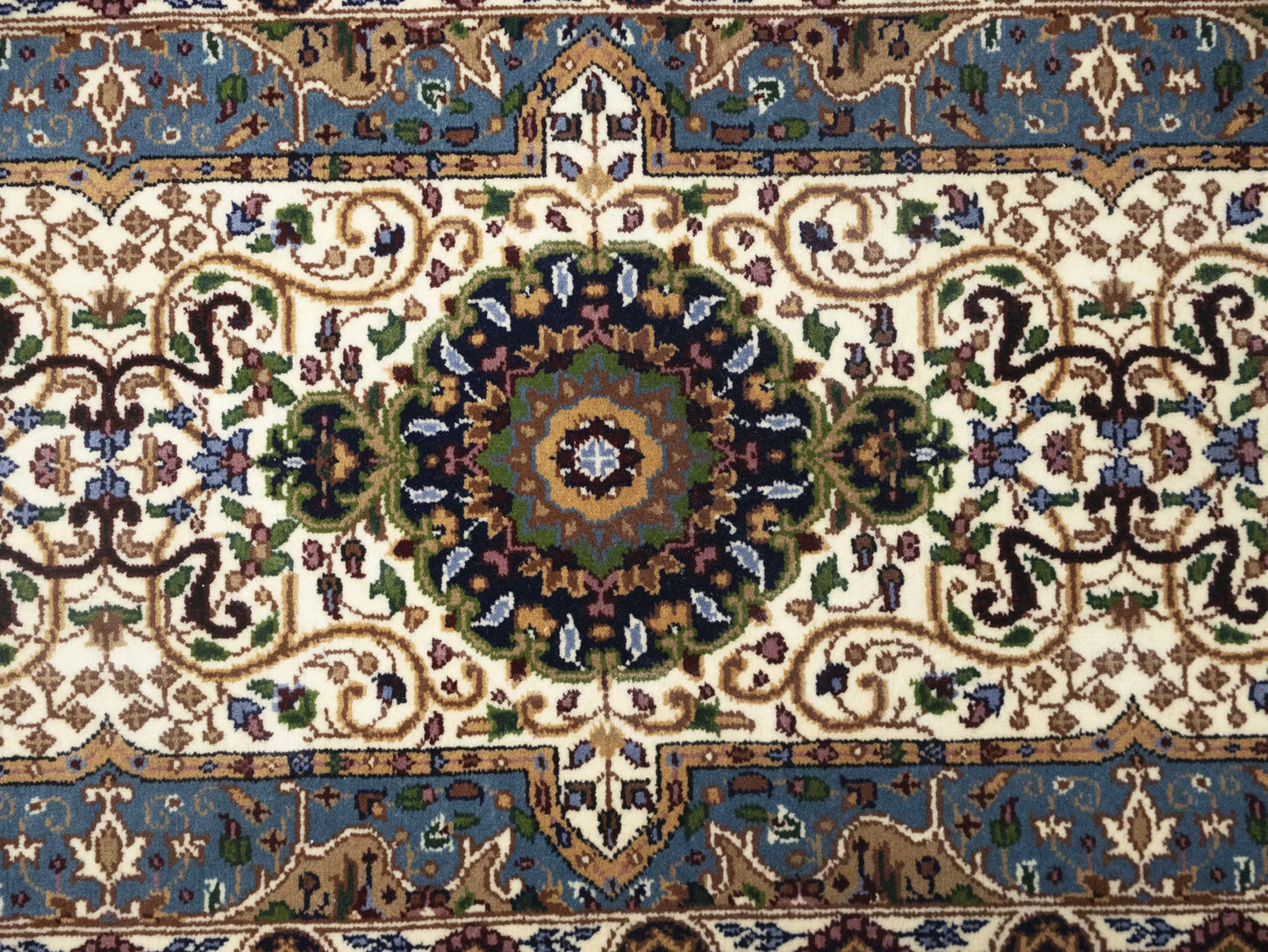 Handmade Kirman Oriental Runner Rug Floral Design
